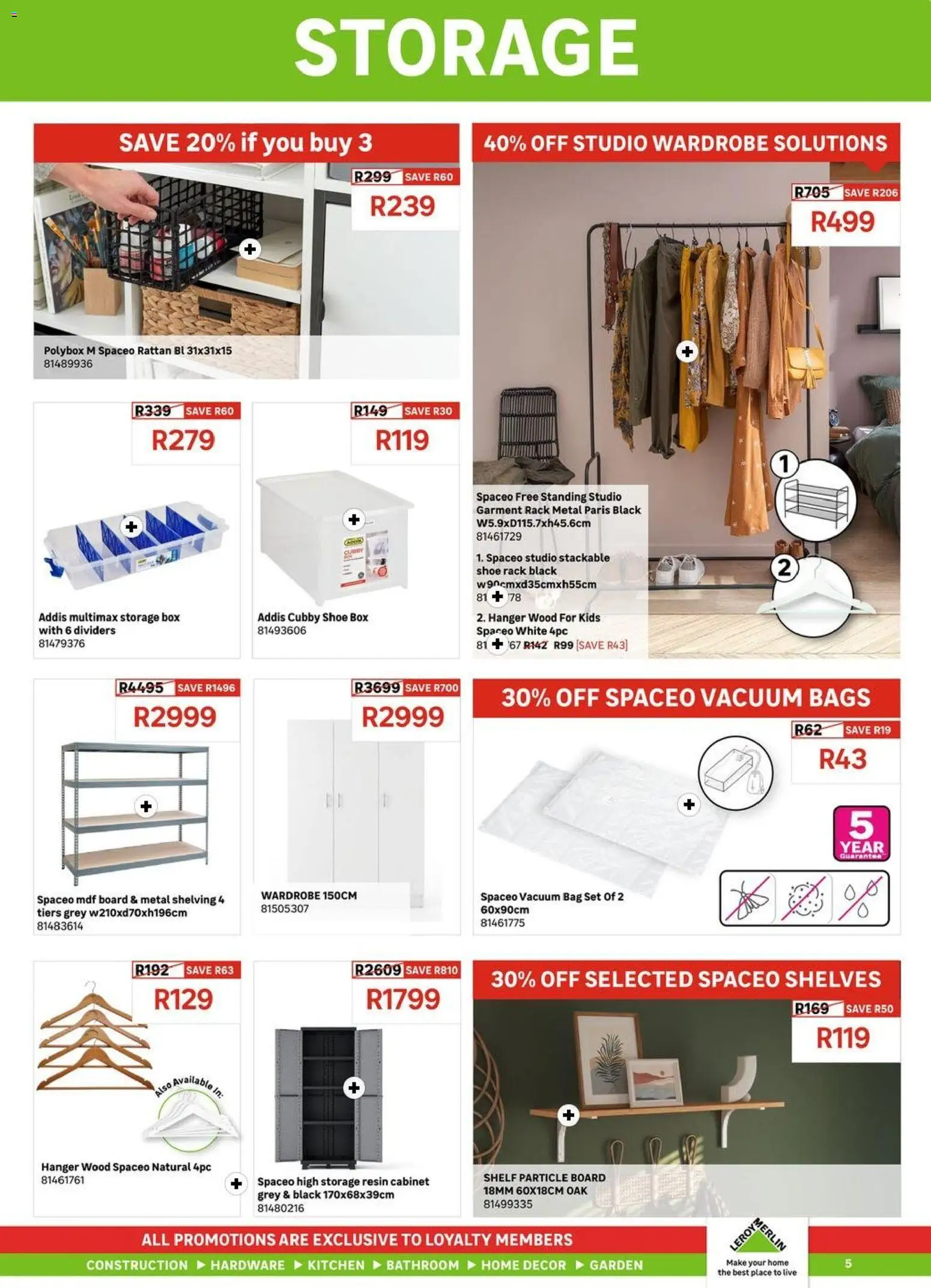 New Leroy Merlin catalogue – valid from 01.05.2026 | Page: 5 | Products: Bag, Wardrobe, Shelf, Box