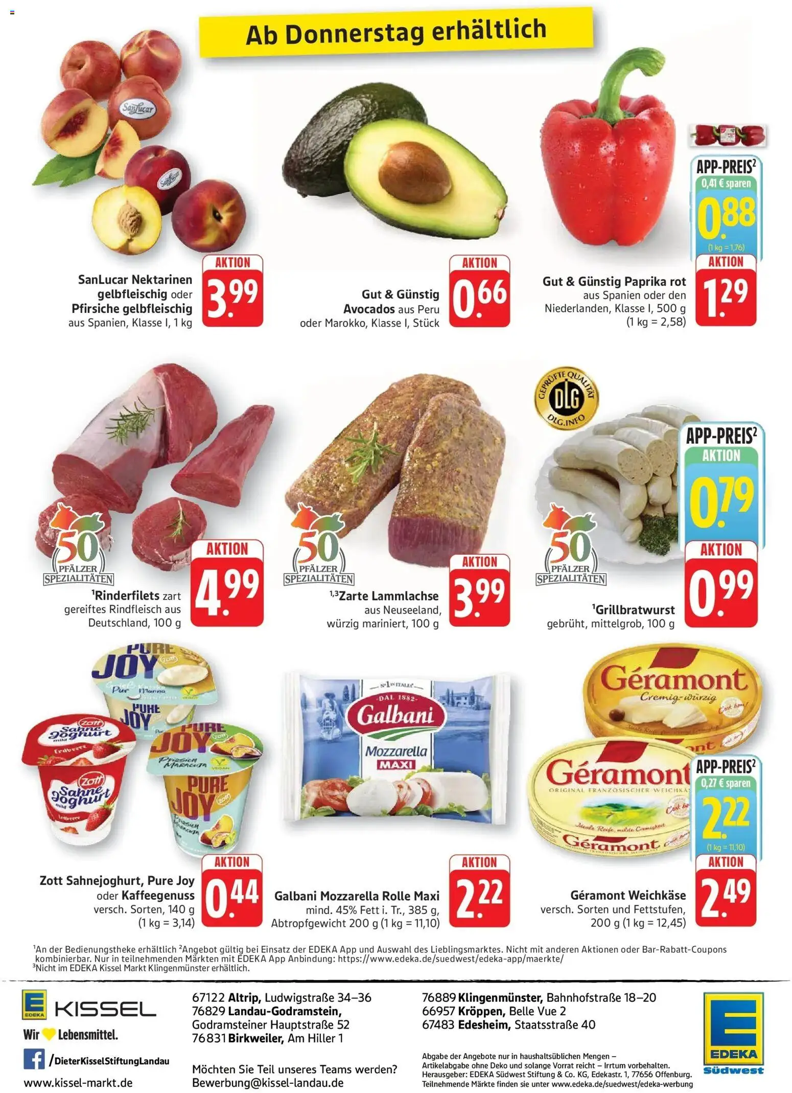 Edeka prospekt Altrip – gültig ab 29.06.2026 | Seite: 10 | Produkte: Nektarinen, Mozzarella, Paprika rot, Rindfleisch
