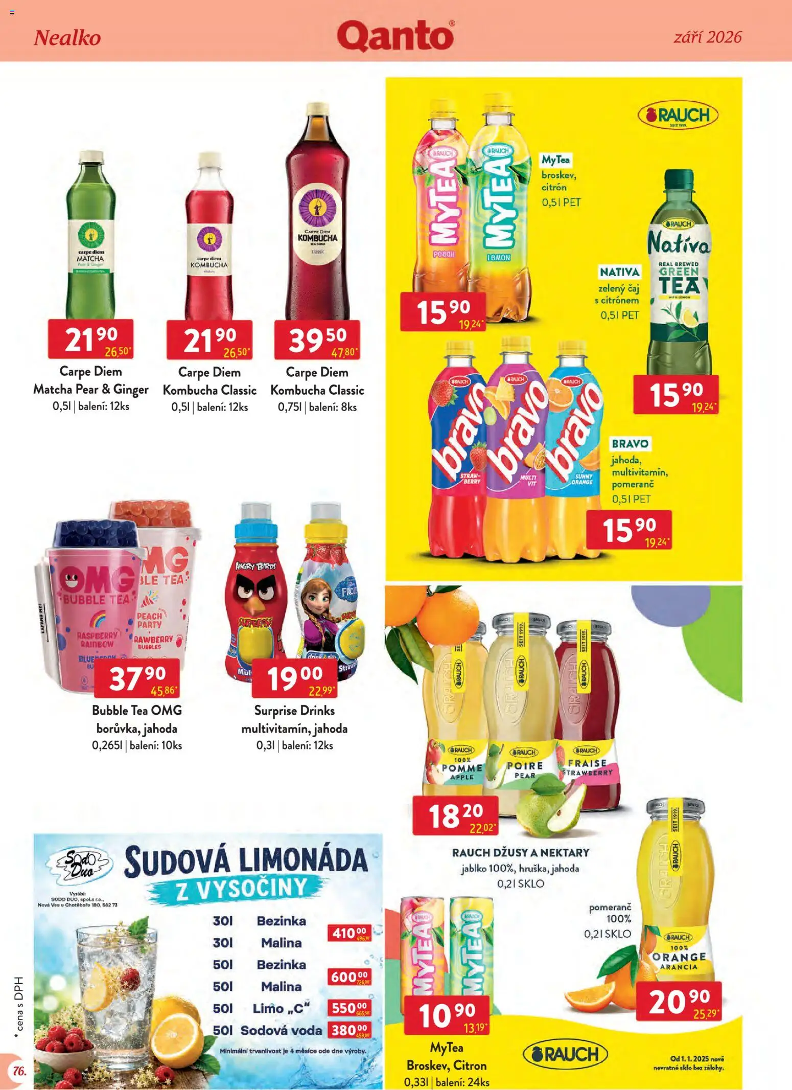Astur & Qanto leták - Velkoobchod 09/2026 od 01.09.2026 | Strana: 76 | Produkty: Limonáda, Kombucha, Zelený čaj, Citron