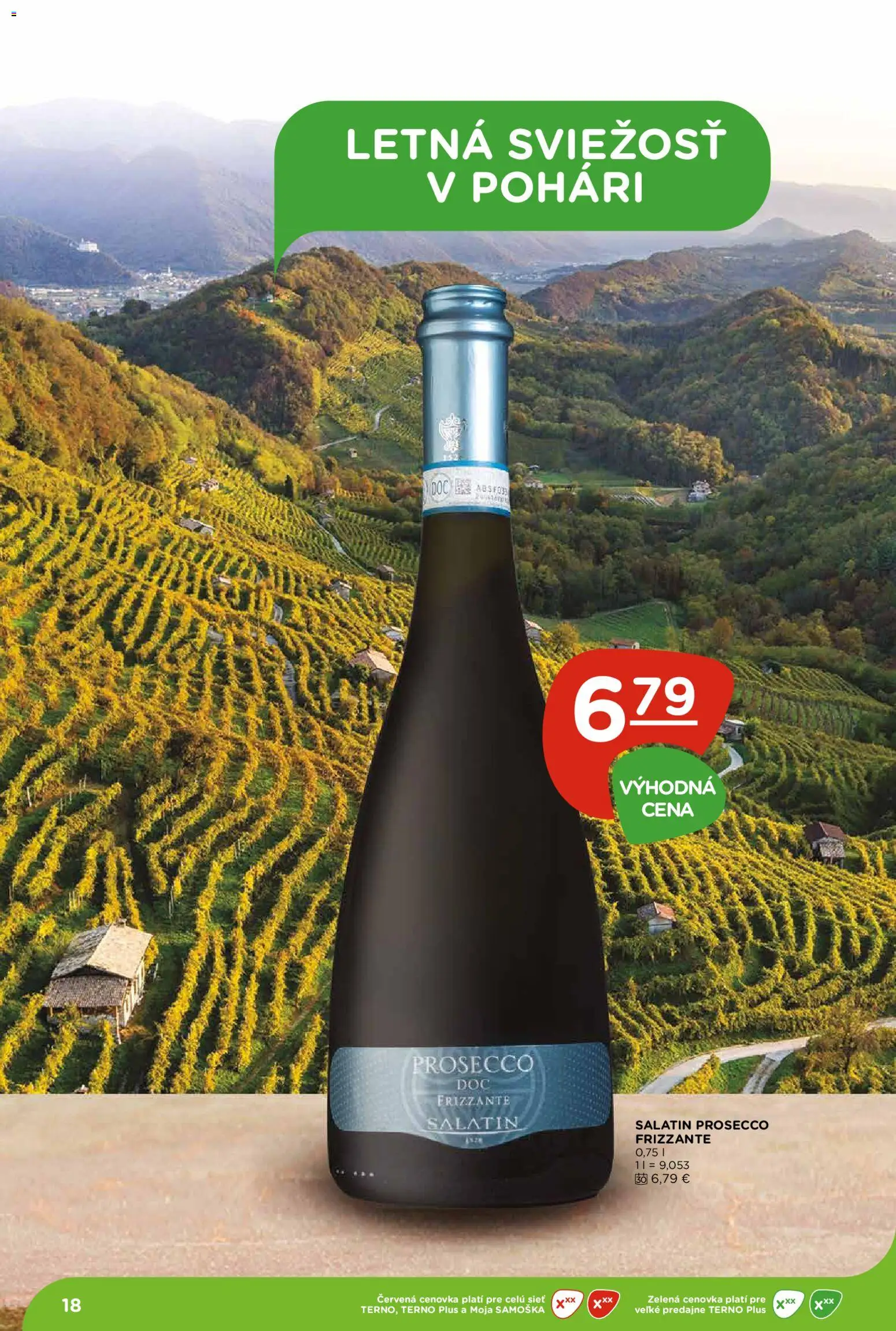 Nové Terno akcie – leták je platný od 18.06.2026 | Strana: 18 | Produkty: Prosecco