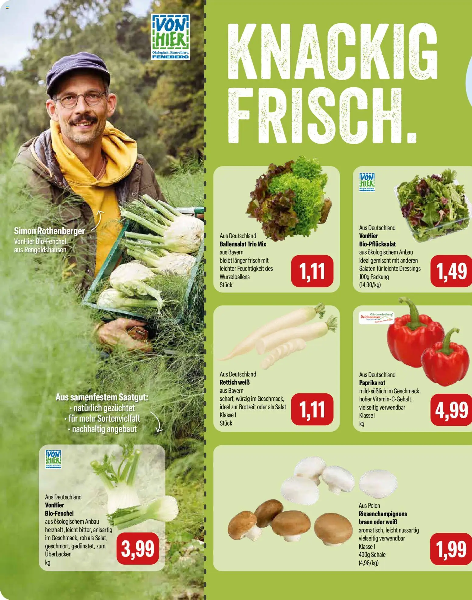 Feneberg Angebote – gültig ab 23.07.2026 | Seite: 8 | Produkte: Paprika rot, Paprika, Salat