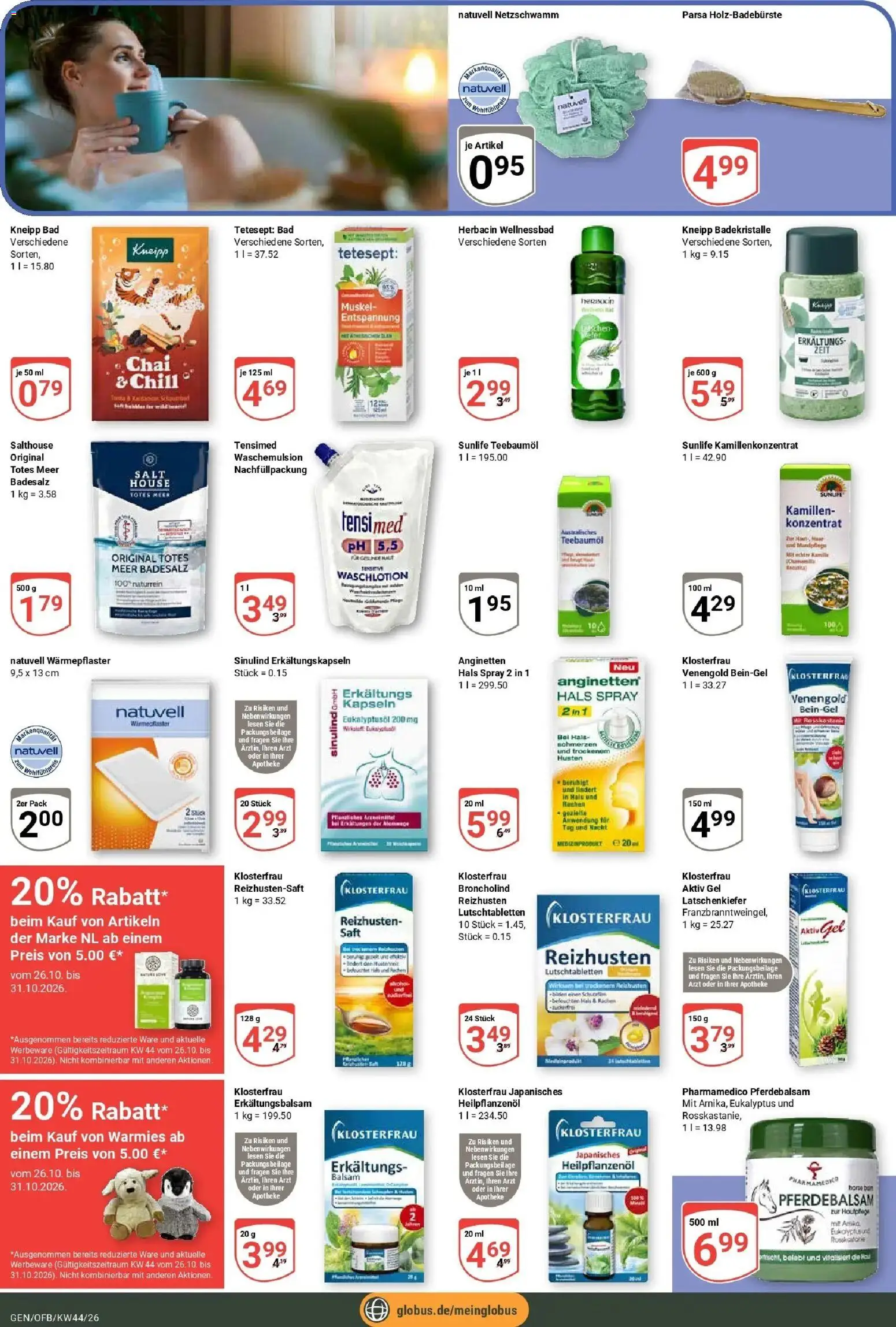 Globus Prospekt Gensingen (ab 26.10.2026) » Angebote online | Seite: 26 | Produkte: Bad, Tür, Saft