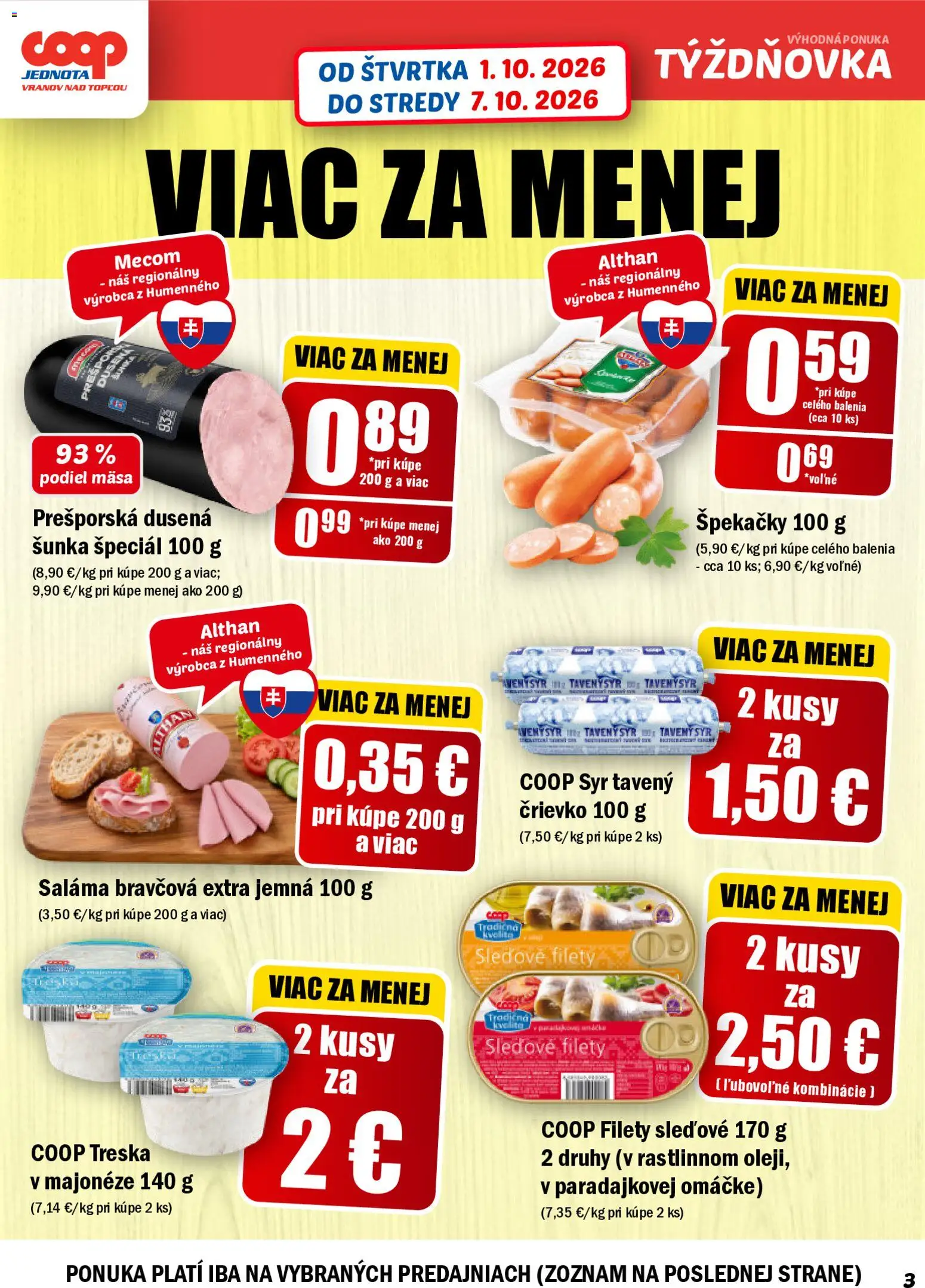 Nové COOP Jednota akcie – leták je platný od 01.10.2026 | Strana: 3
