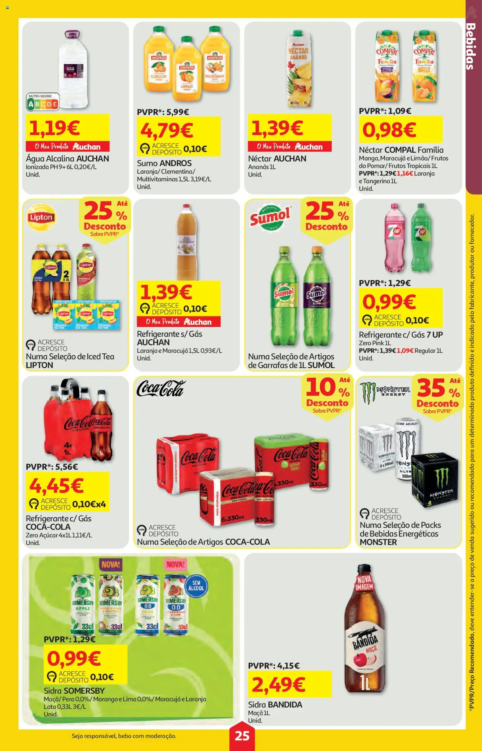 Auchan folheto │ válido de 18.06.2026 | Página: 25 | Produtos: Agua, Refrigerante, Sumo, Somersby