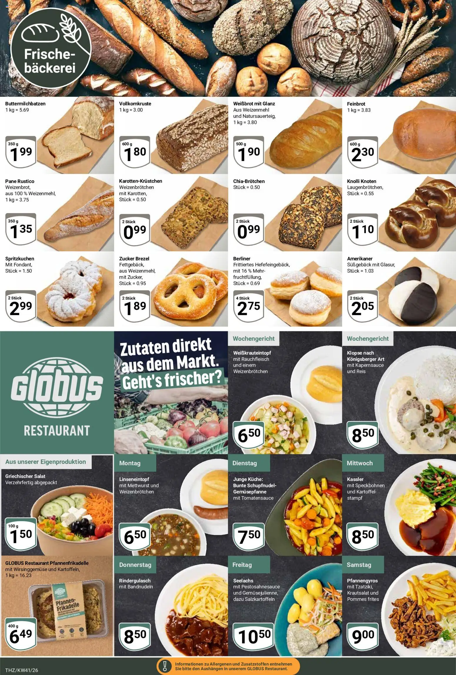 Globus Prospekt Theißen – gültig ab 05.10.2026 | Seite: 9 | Produkte: Bäckerei, Pommes, Pommes frites, Zucker