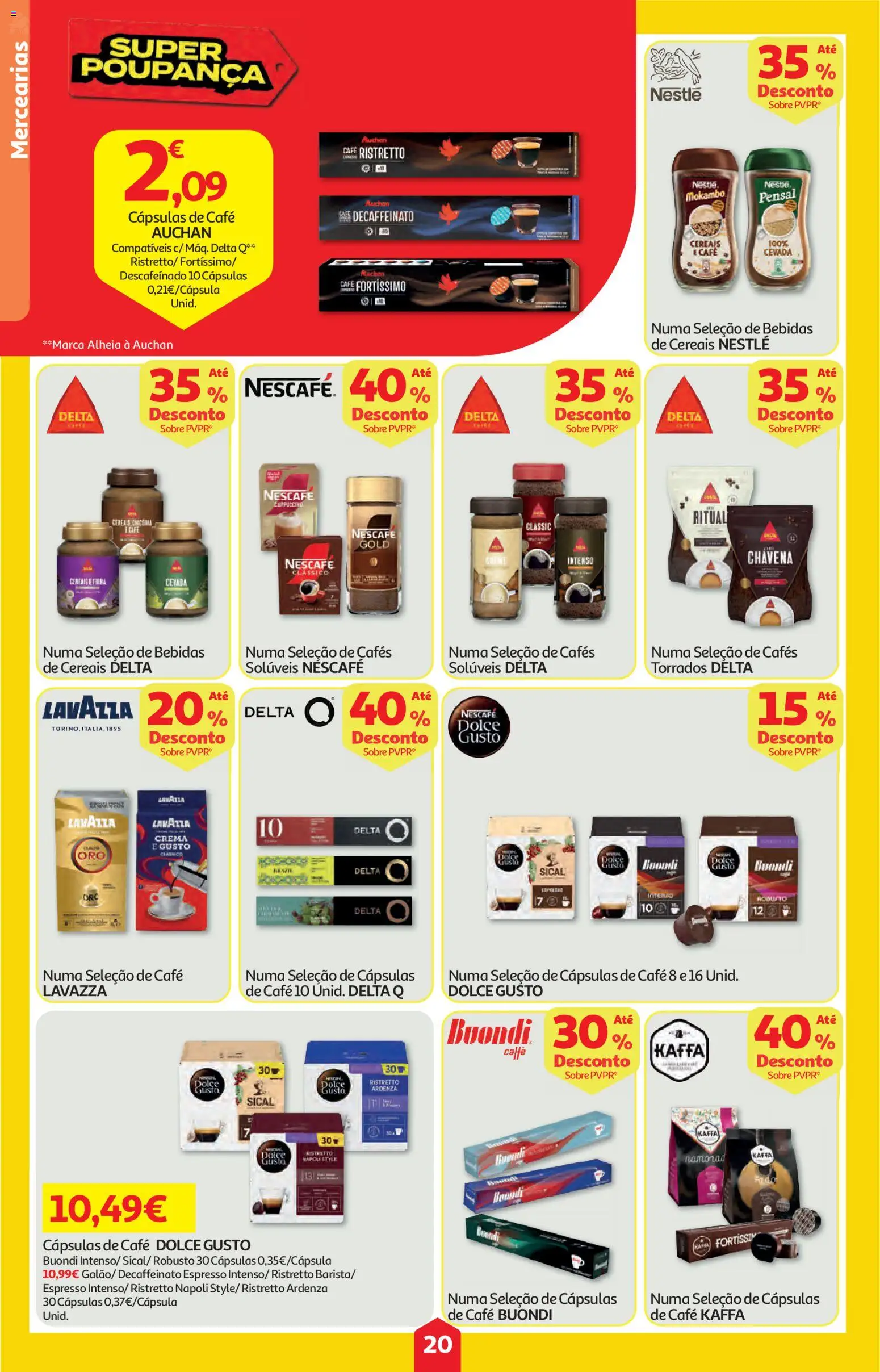 Auchan folheto │ válido de 07.05.2026 | Página: 20 | Produtos: Cafe buondi, Café, Dolce gusto, Cereais