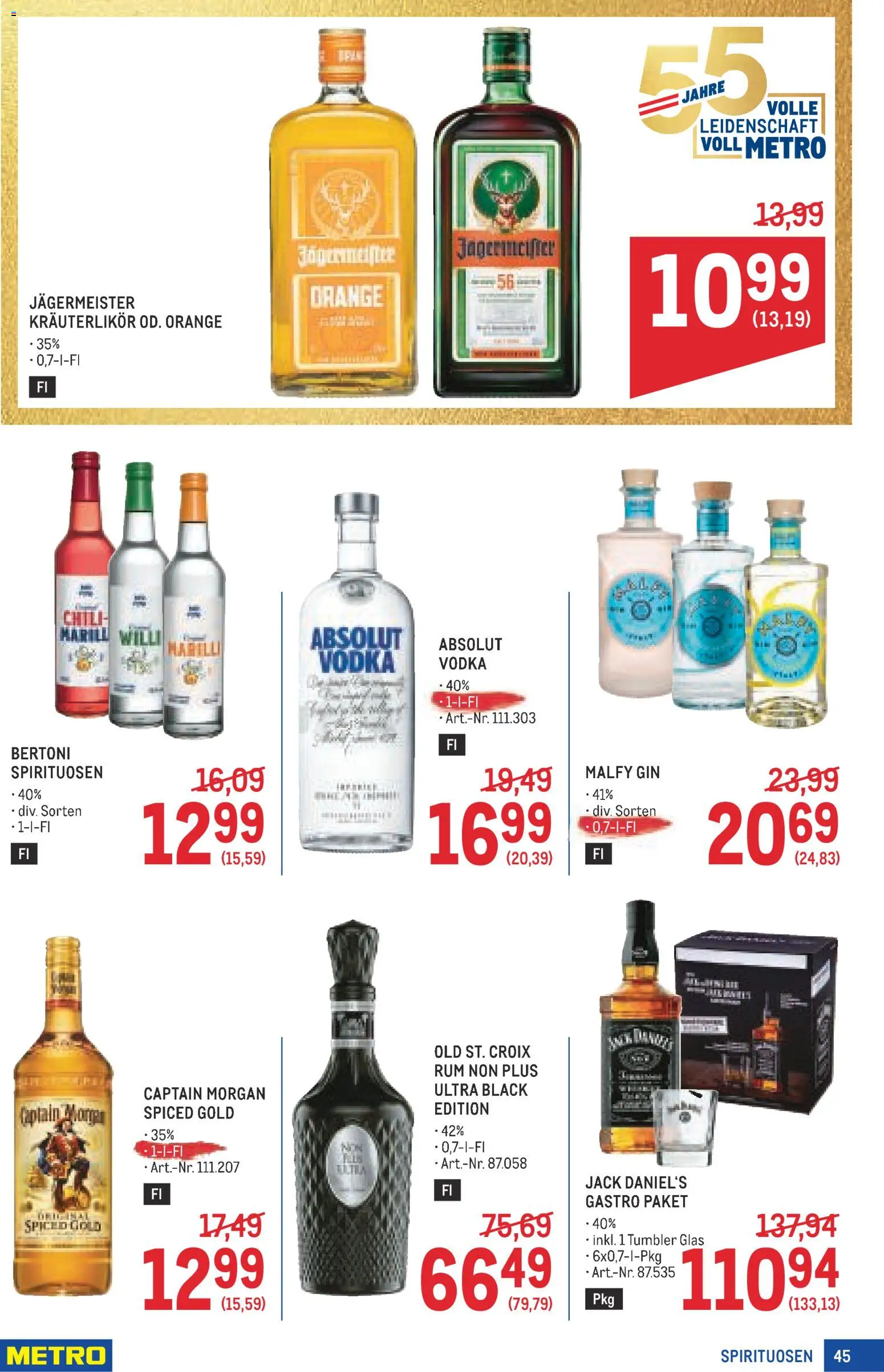 Metro angebote Profi gültig ab 15.10.2026 | Seite: 45 | Produkte: Gin, Kräuterlikör, Chili