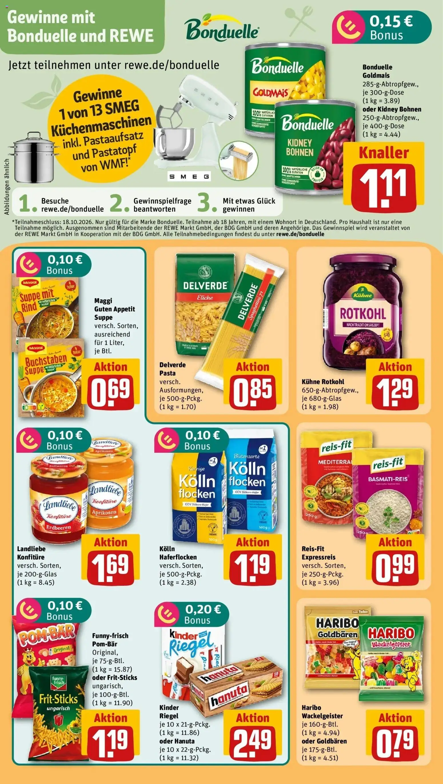 REWE Prospekt ab 05.10.2026 zum Blättern » Angebote | Seite: 17 | Produkte: Maggi, Pasta, Erdbeeren, Flocken