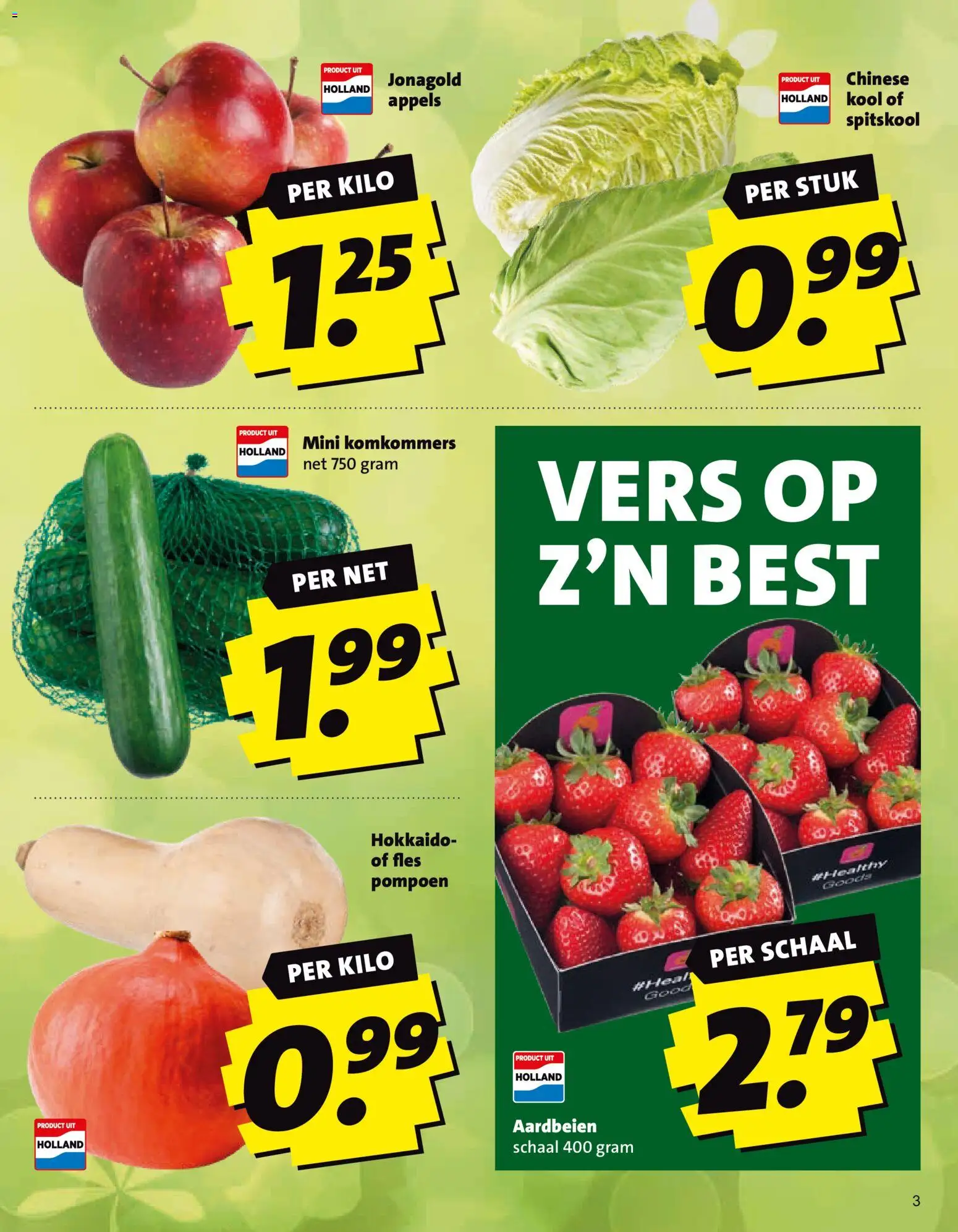 {H1} | Pagina: 3 | Producten: Pompoen, Fles, Komkommers, Spitskool