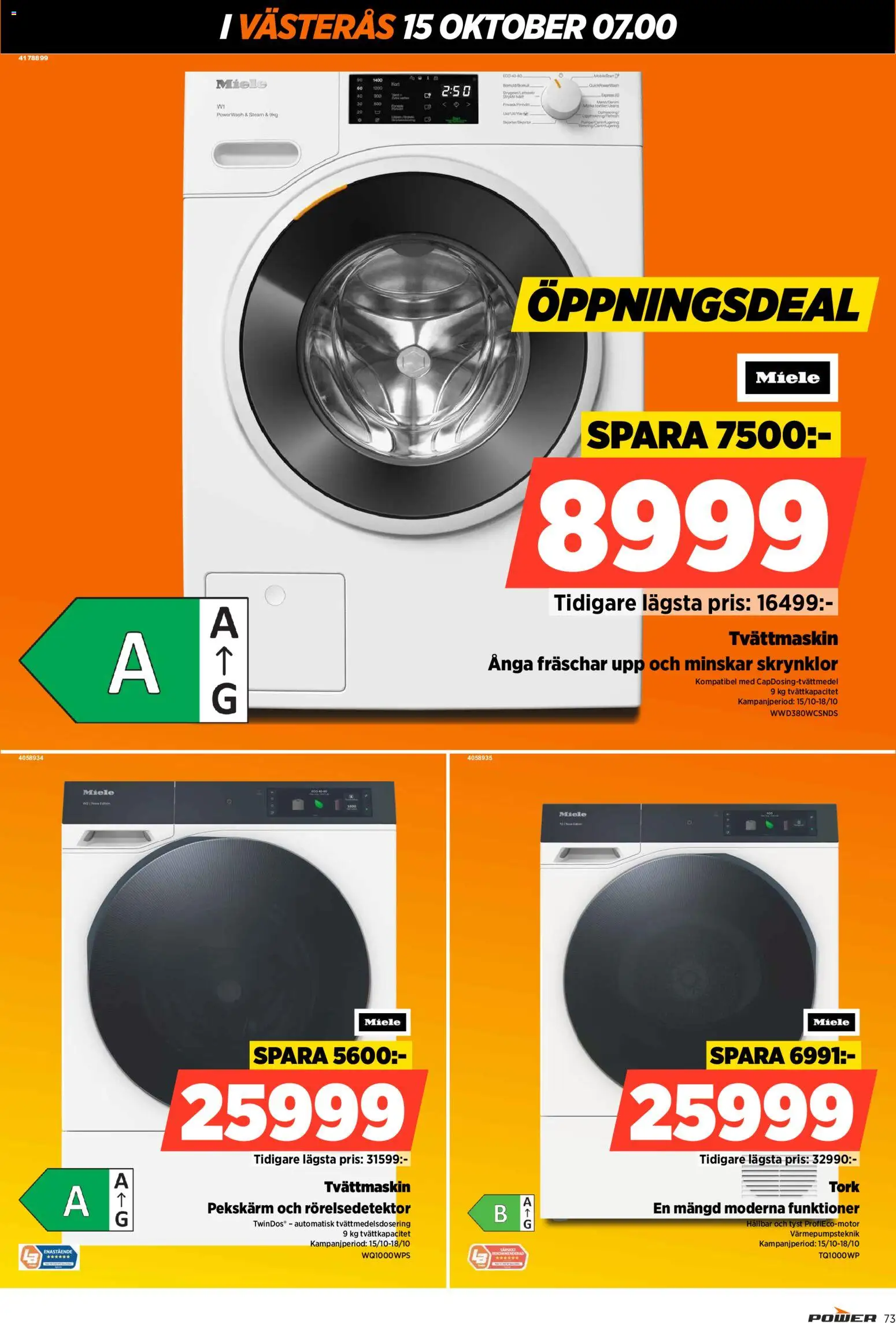 Power reklamblad aktuell från 15/10/2026 | Sida: 73 | Produkter: Tvättmaskin