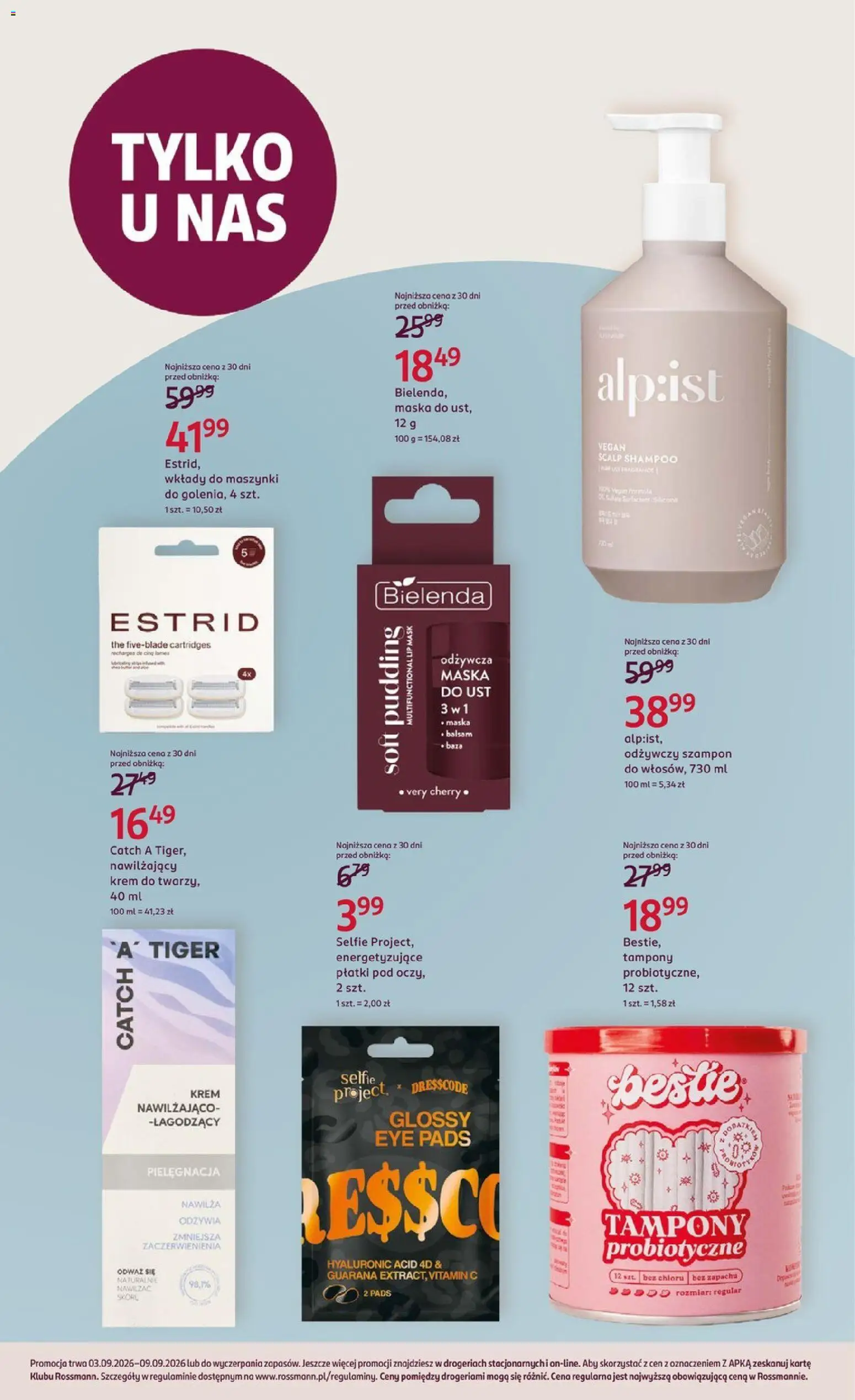 Rossmann gazetka od 03.09.2026 | Strona: 3 | Produkty: Bielenda, Szampon, Maska, Płatki