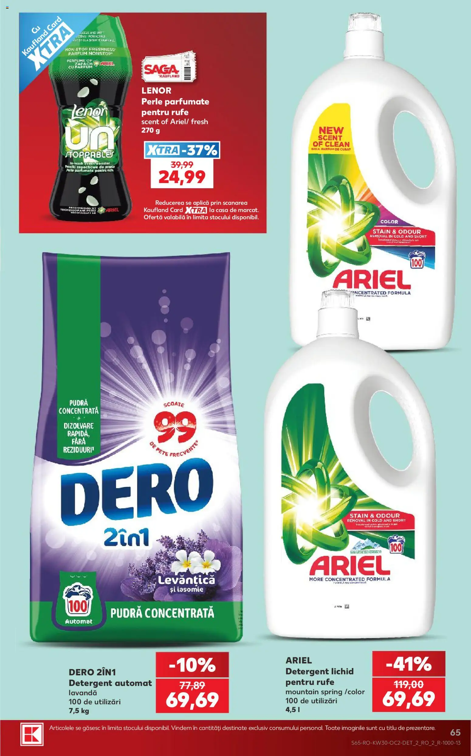 Noul catalog Kaufland – valabil de la 22.07.2026 | Pagină: 65 | Produse: Clean, Aplică, Detergent Automat, Parfum