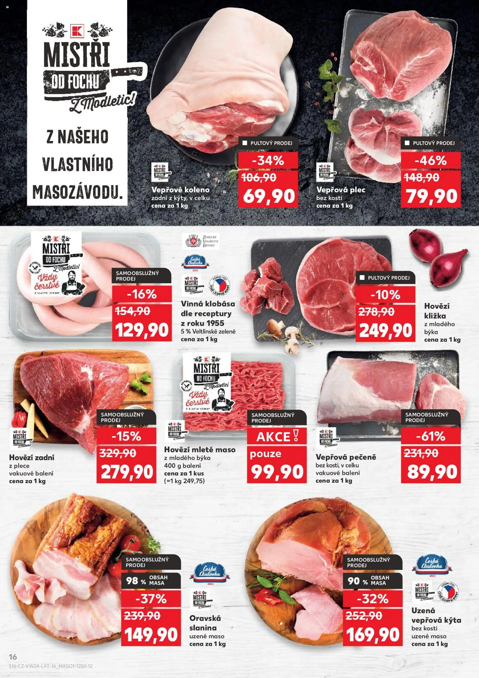 Kaufland leták - Kolín od 10.06.2026 | Strana: 16 | Produkty: Uzené maso, Mleté maso, Maso, Vepřová plec