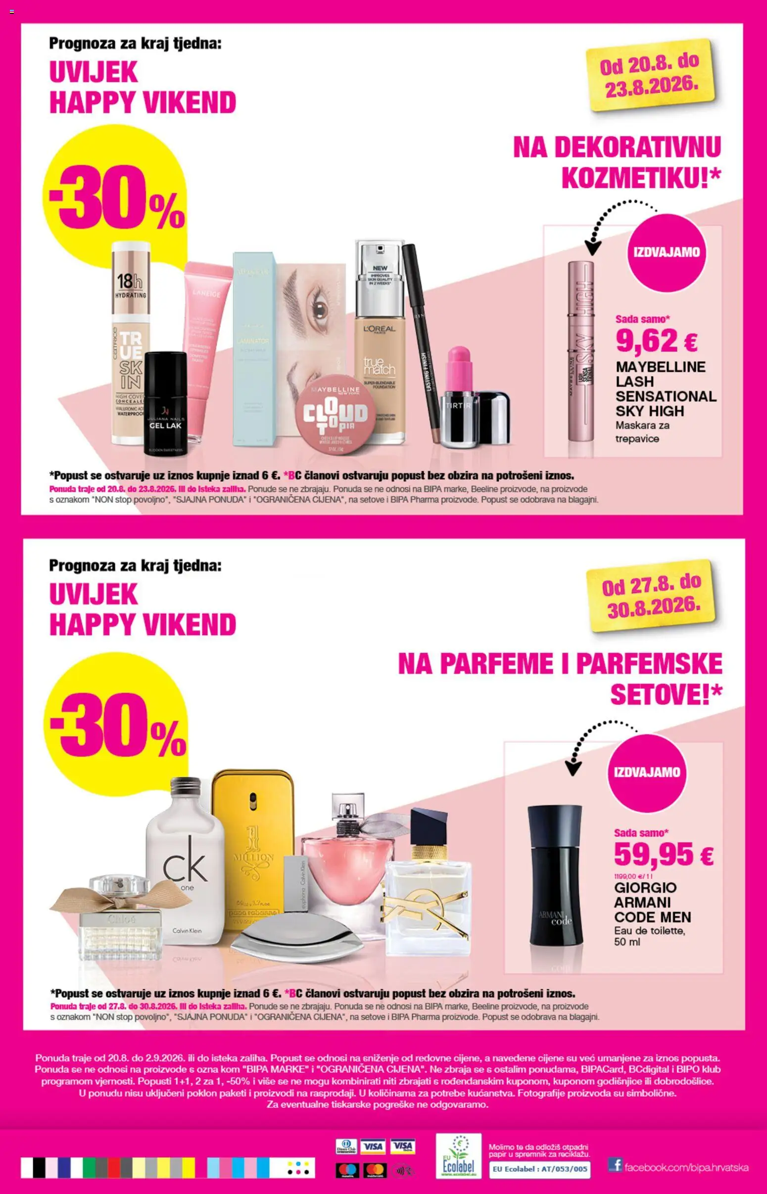 Bipa katalog | vrijedi od 20.08.2026 | Stranica: 25 | Proizvodi: Maskara, Finish, Maybelline, Laminator