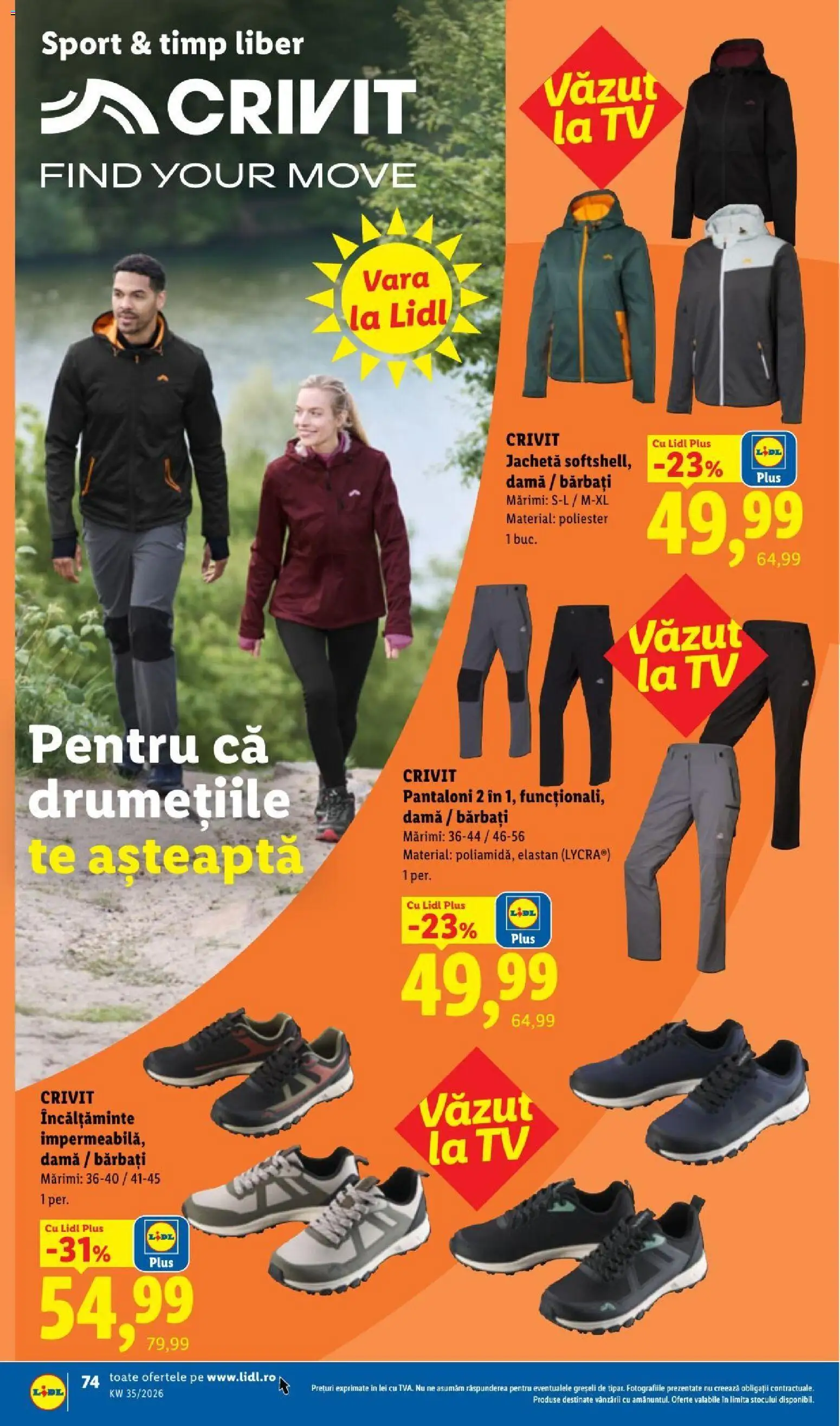 Noul catalog Lidl – valabil de la 24.08.2026 | Pagină: 74 | Produse: Sport, Incaltaminte, Pantaloni, Plus