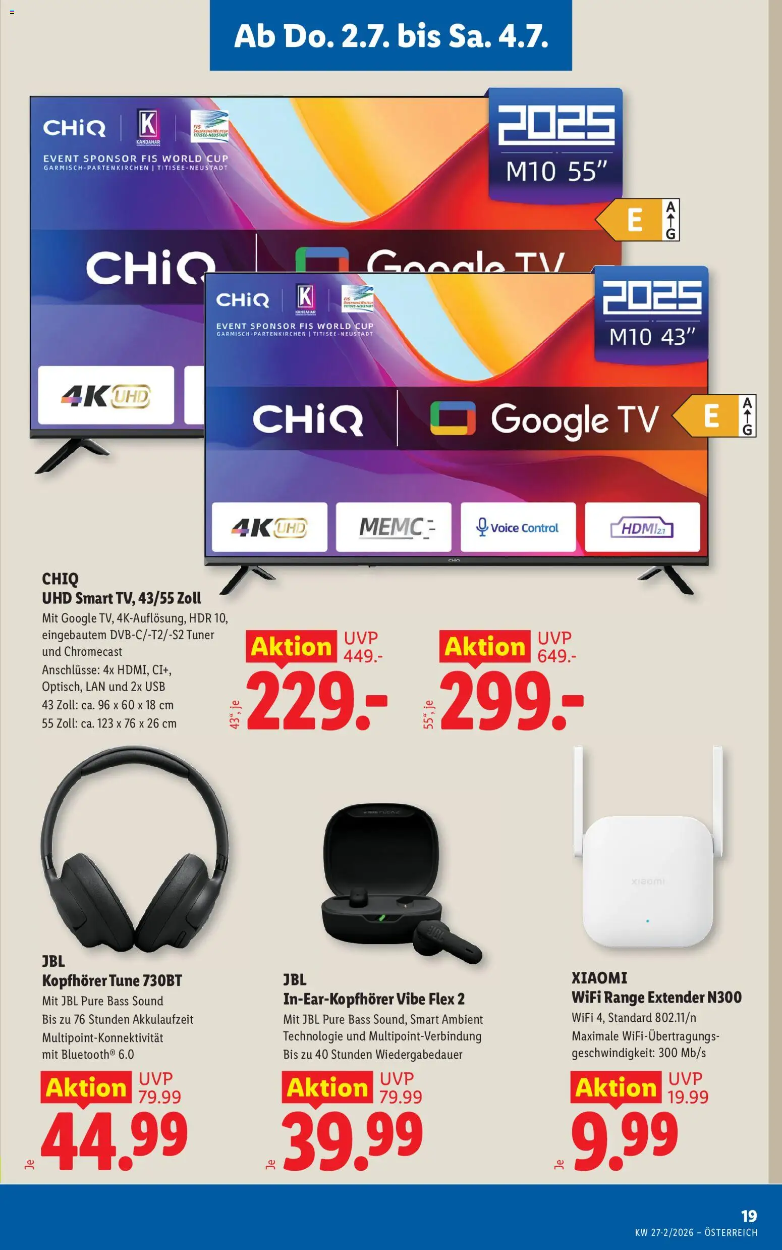 Lidl - Flugblatt gültig ab 02.07.2026 | Seite: 23 | Produkte: TV, Kopfhörer, USB