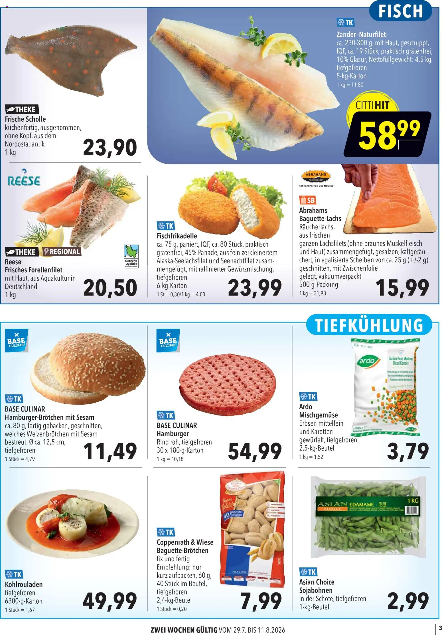 CITTI Markt Aktuelle Angebote für Profis – gültig ab 29.07.2026 | Seite: 3 | Produkte: Theke, Baguette, Fisch, Erbsen