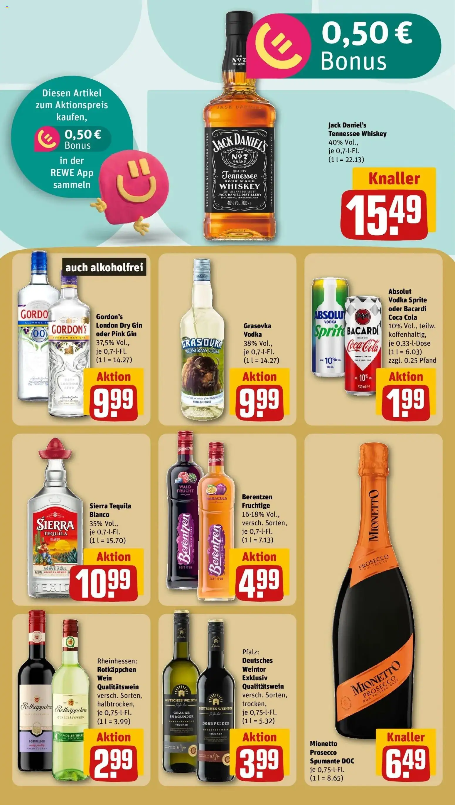 REWE Prospekt ab 17.08.2026 zum Blättern » Angebote | Seite: 24 | Produkte: Coca cola, Sprite, Jack Daniel's, Berentzen
