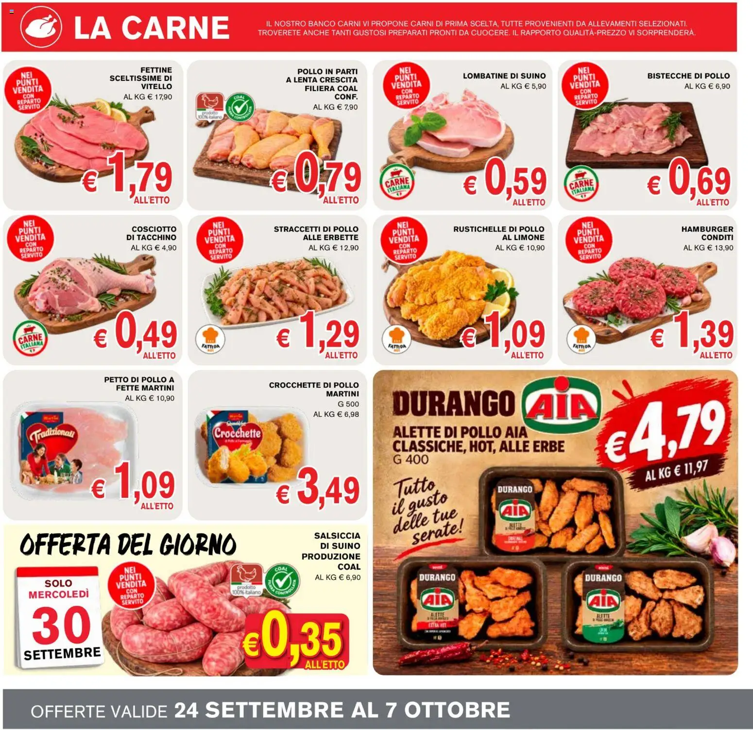 Volantino Coal del 24/09/2026 | Pagina: 4 | Prodotti: Pollo, Suino, Limone, Crocchette