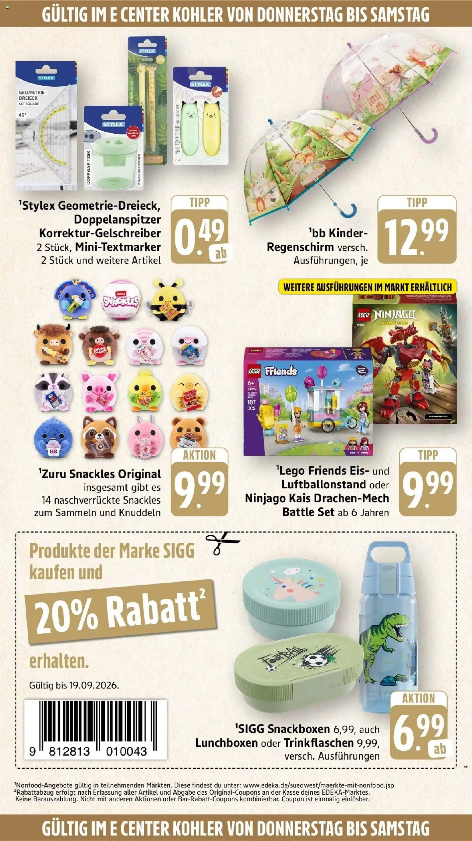 Edeka Prospekt Ettenheim (ab 14.09.2026) » Angebote Online | Seite: 63 | Produkte: Football, Regenschirm, Eis