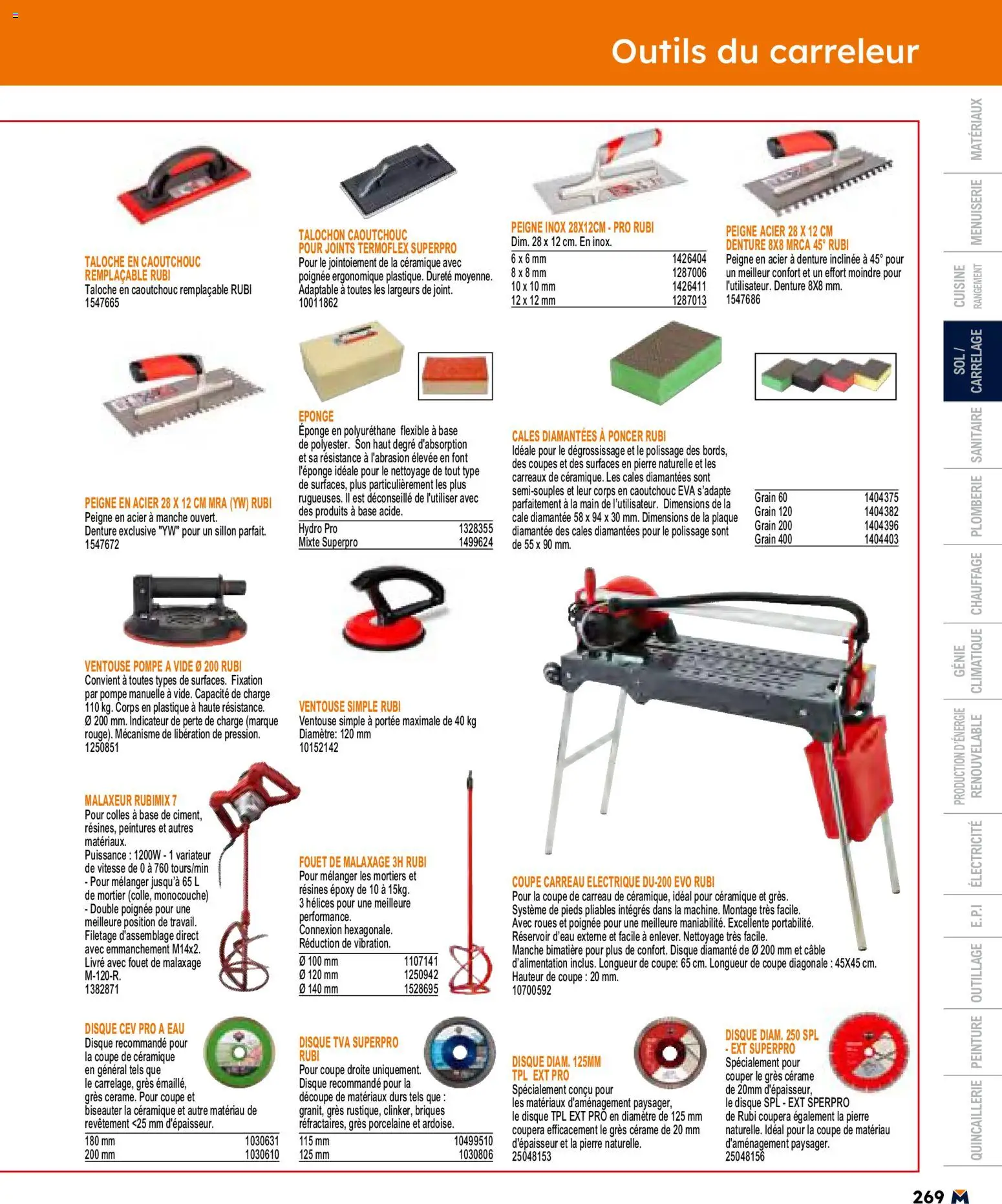 {H1} | Page: 269 | Produits: Câble, Base, Eponge, Livre