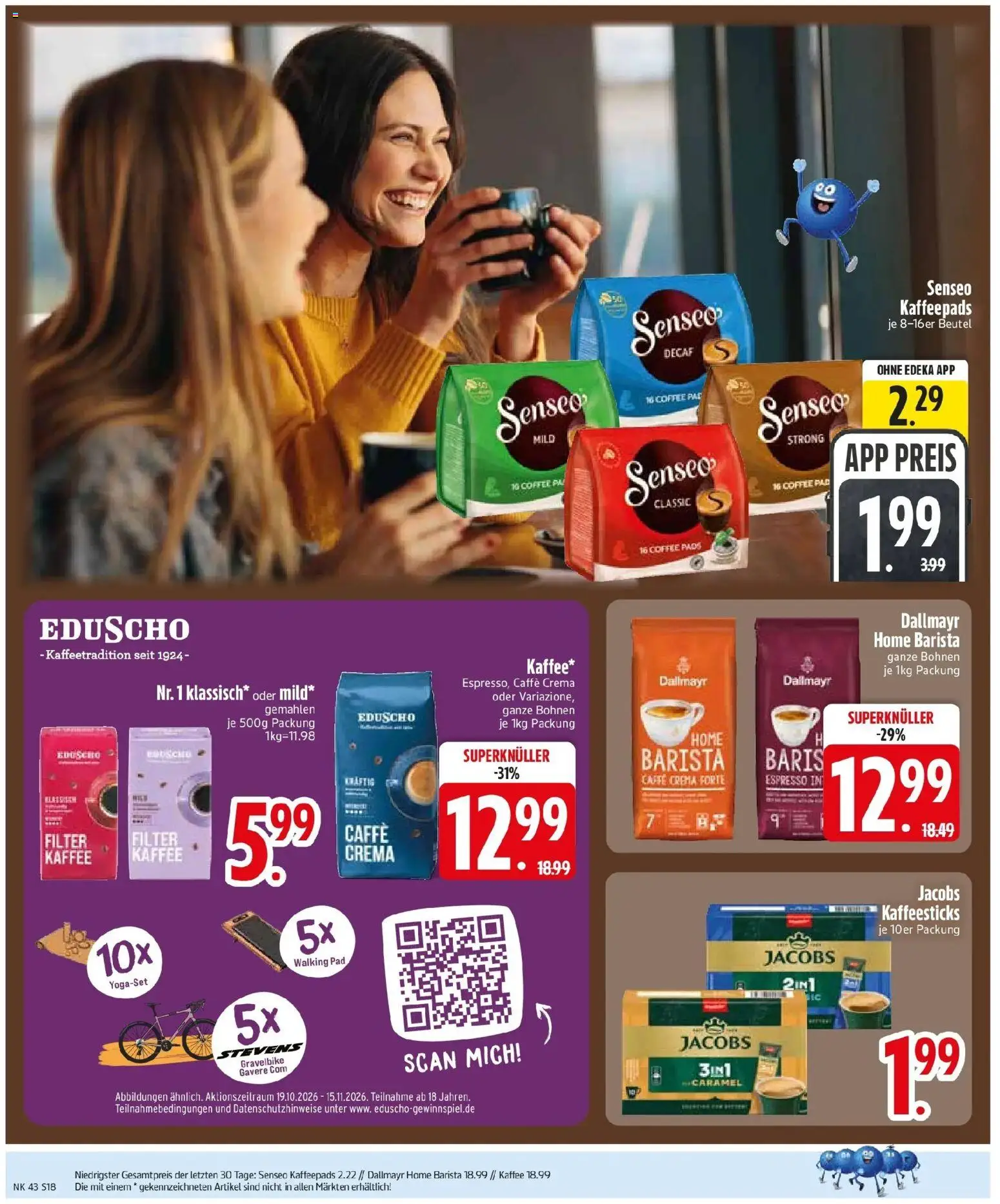 Edeka Prospekt Olching (ab 19.10.2026) » Angebote Online | Seite: 20 | Produkte: Senseo, Kaffee, Senseo kaffeepads, Eduscho