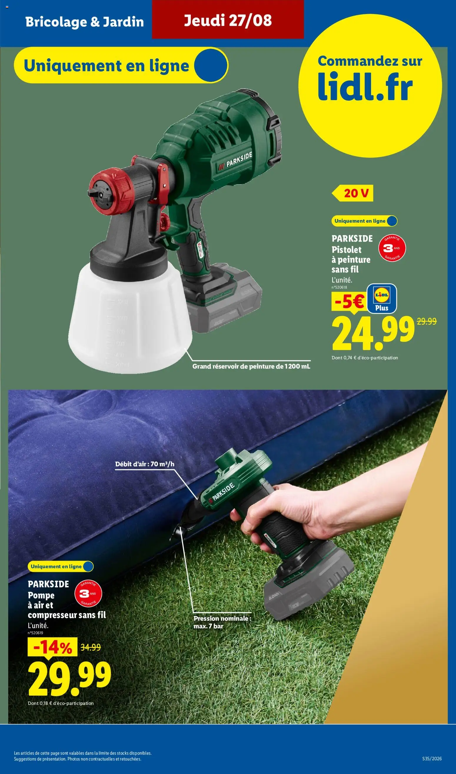 {H1} | Page: 7 | Produits: Peinture, Compresseur, Pistolet a peinture, Pompe à air