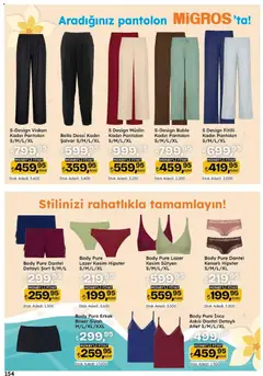 10 Eylül 2026 tarihinden itibaren geçerli olan Migros kataloğu önizlemesi | Sayfa: 154 | Ürünler: Atlet, Pantolon, Şort, Sütyen
