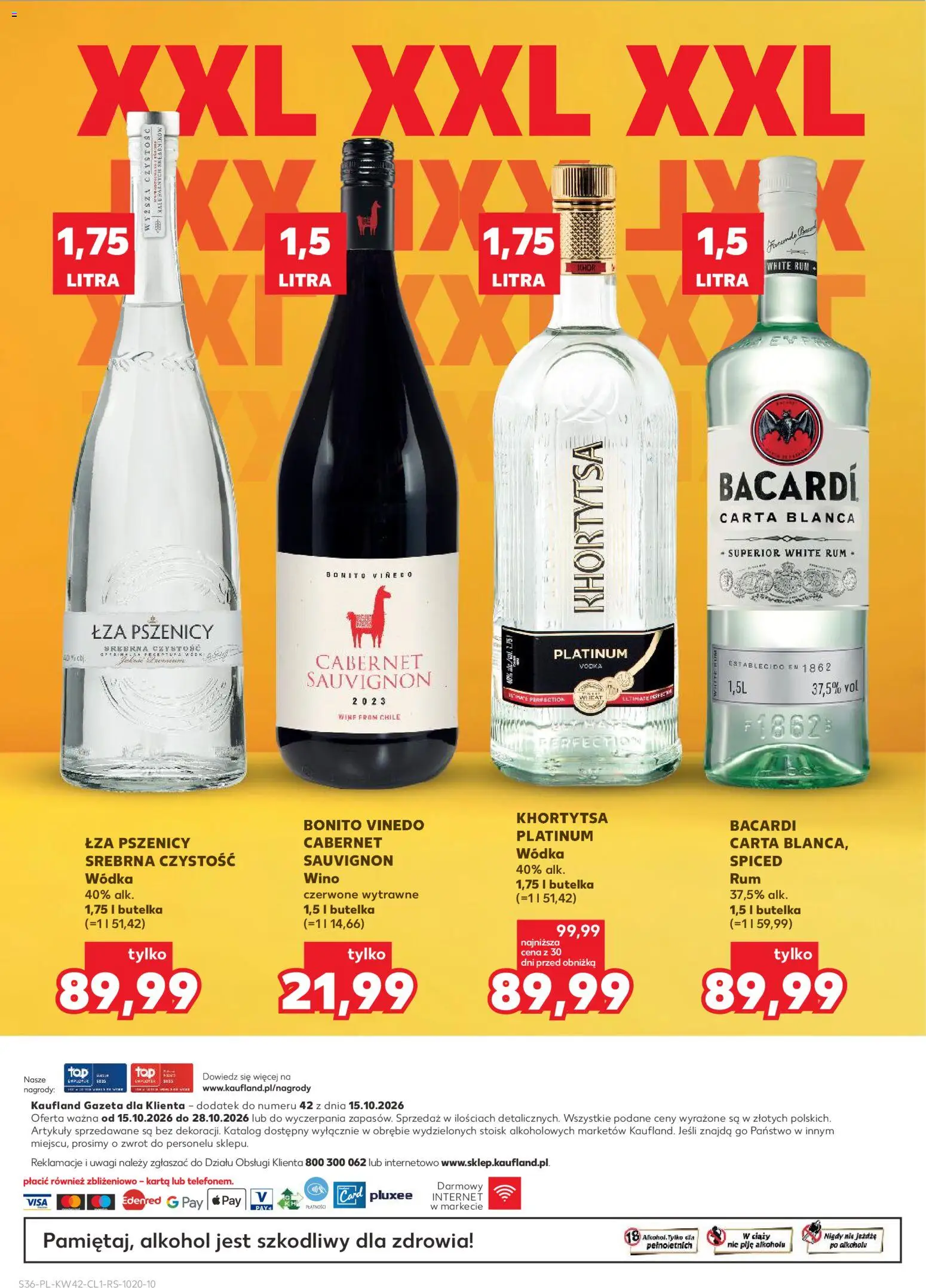 Kaufland Polsko leták - Barek od 15.10.2026 | Strana: 36 | Produkty: Rum, Bacardi, Vodka, Alkohol