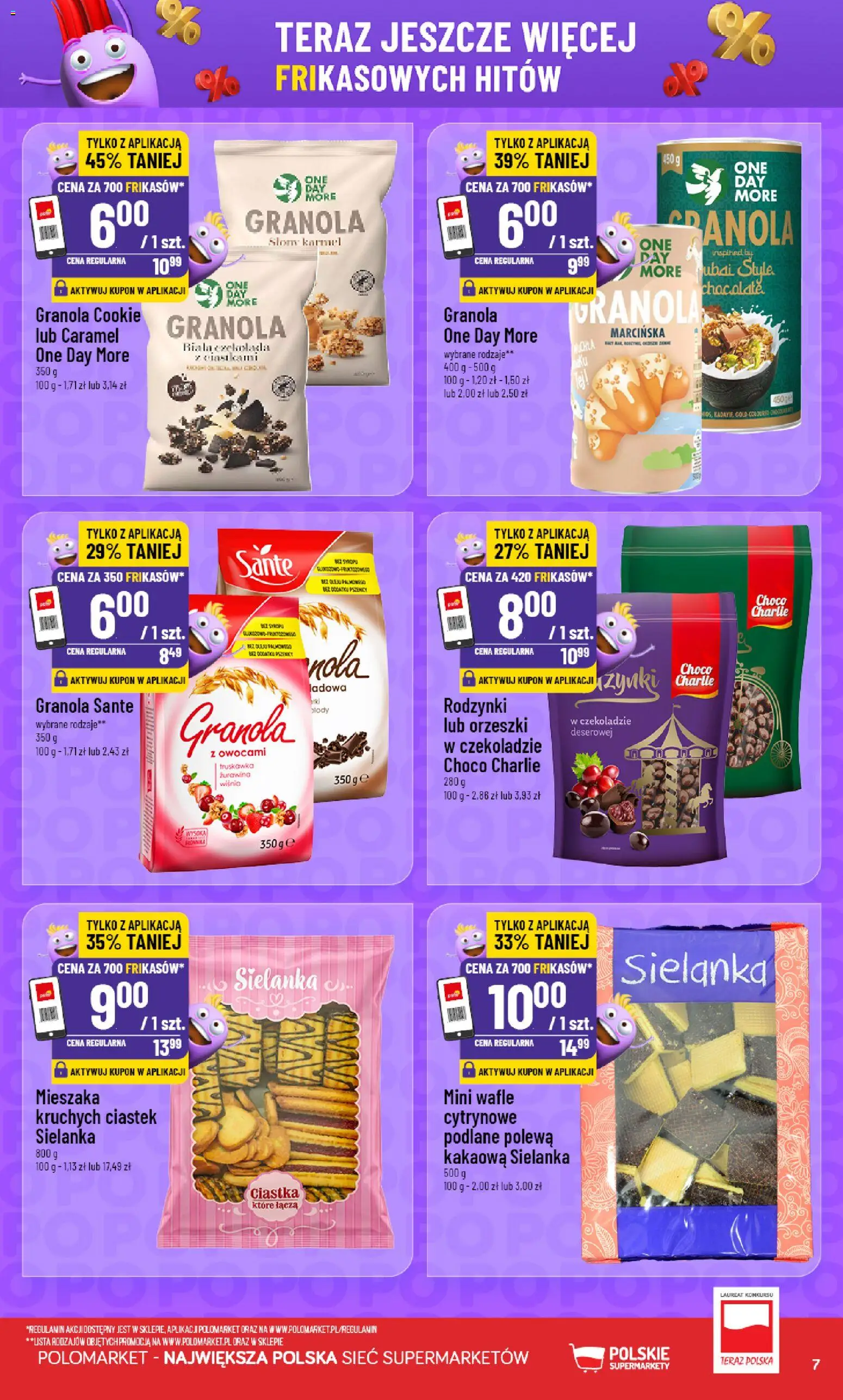 POLOmarket gazetka - Frikasowe Hity od 26.08.2026 | Strona: 7 | Produkty: Wafle, Granola, Orzeszki, Rodzynki