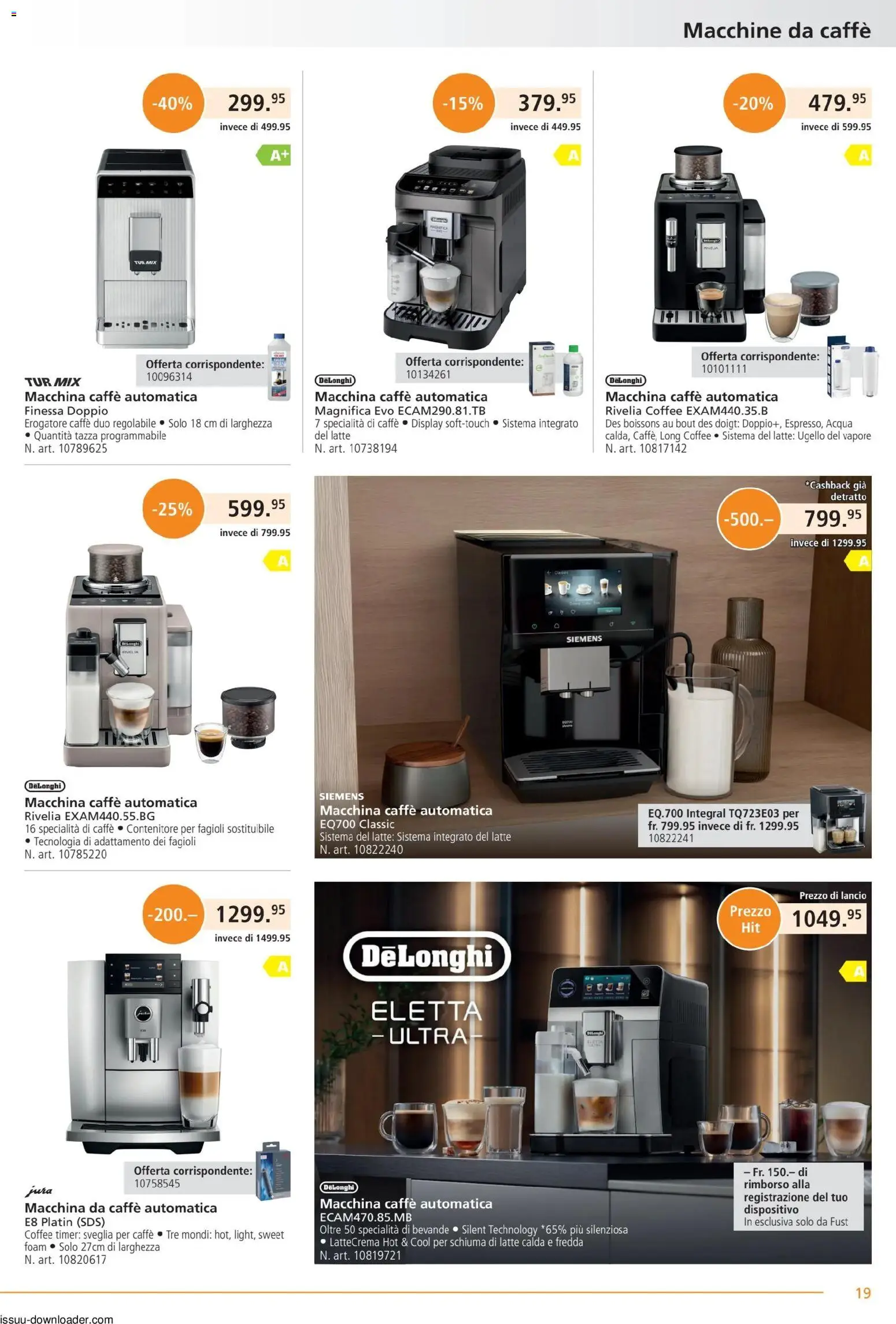 Fust aktionen IT – gültig ab 01.05.2026 | Seite: 19 | Produkte: Jura, Siemens