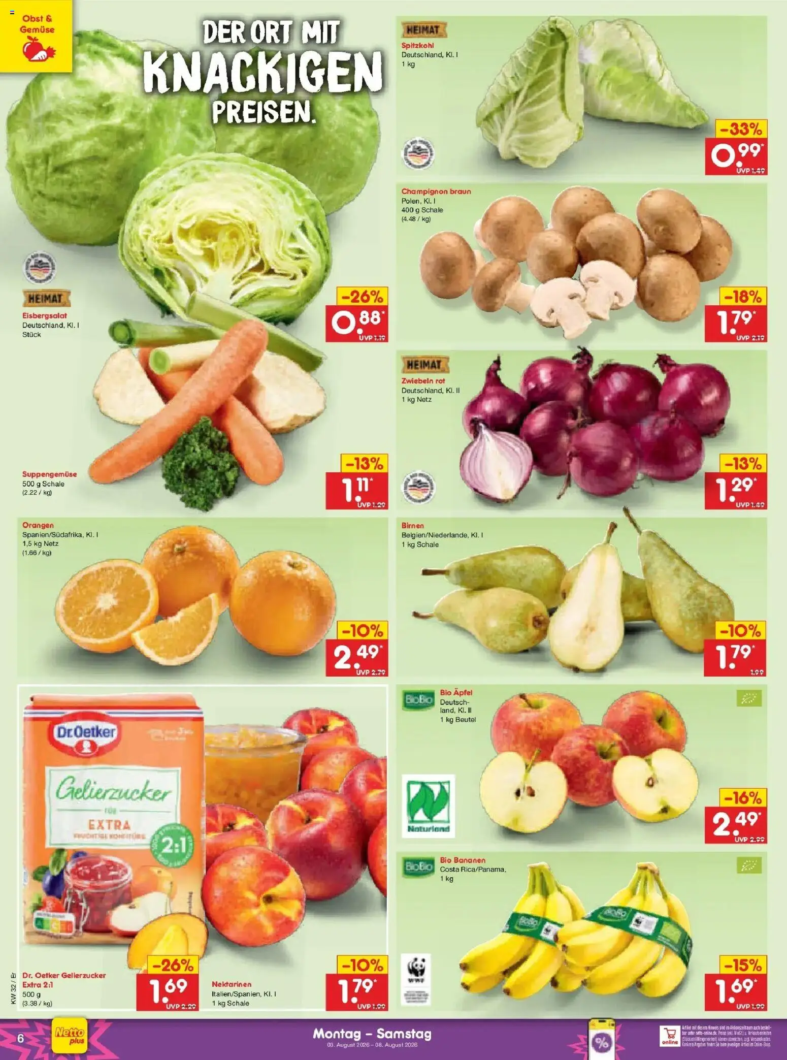 Netto Marken-Discount Prospekt Weimar – gültig ab 03.08.2026 | Seite: 10 | Produkte: Nektarinen, Äpfel, Zwiebeln, Obst