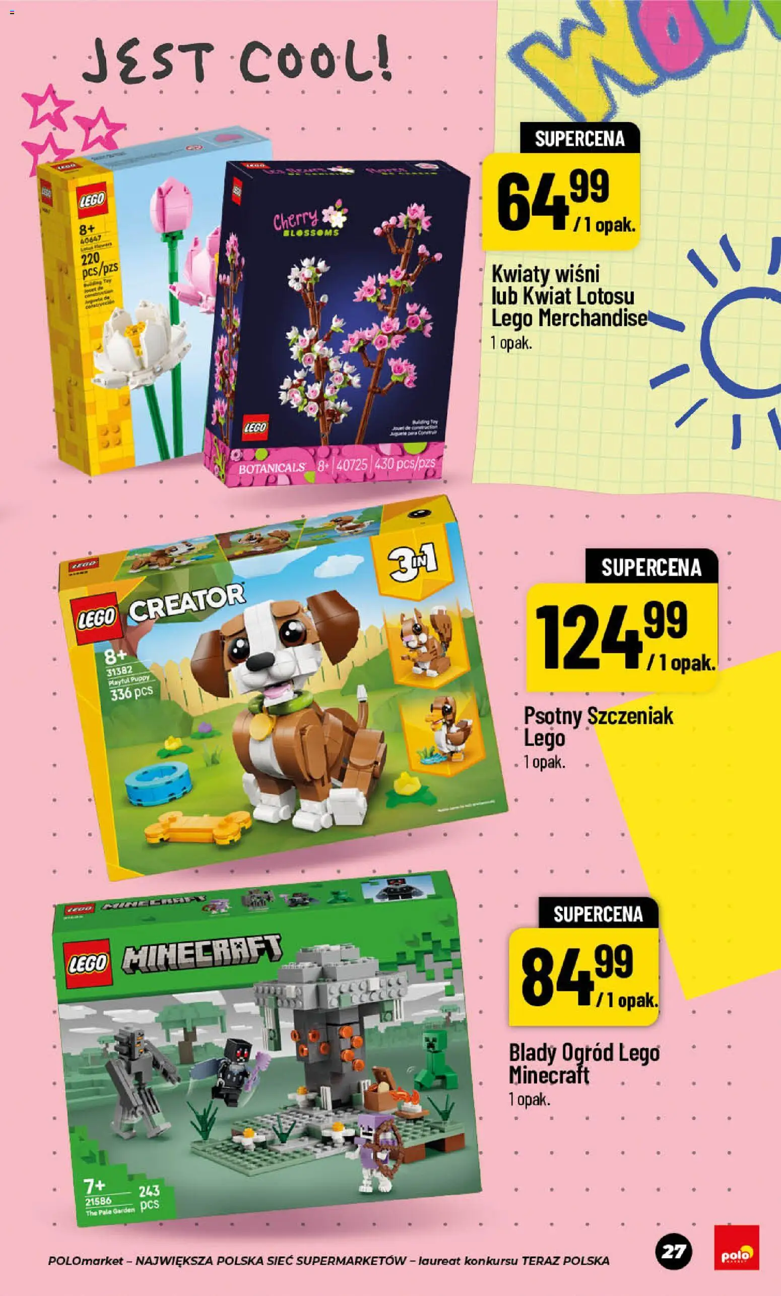 Nowa POLOmarket gazetka od jutra 24.07.2026 | Strona: 27 | Produkty: Lego, Lego Minecraft, Kwiaty