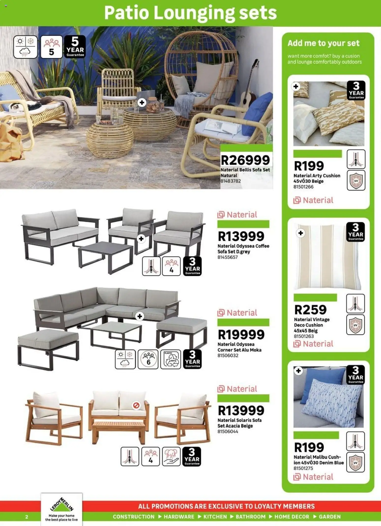 New Leroy Merlin catalogue – valid from 24/09/2026 | Page: 2 | Products: Cushion, Malibu, Sofa, Coffee