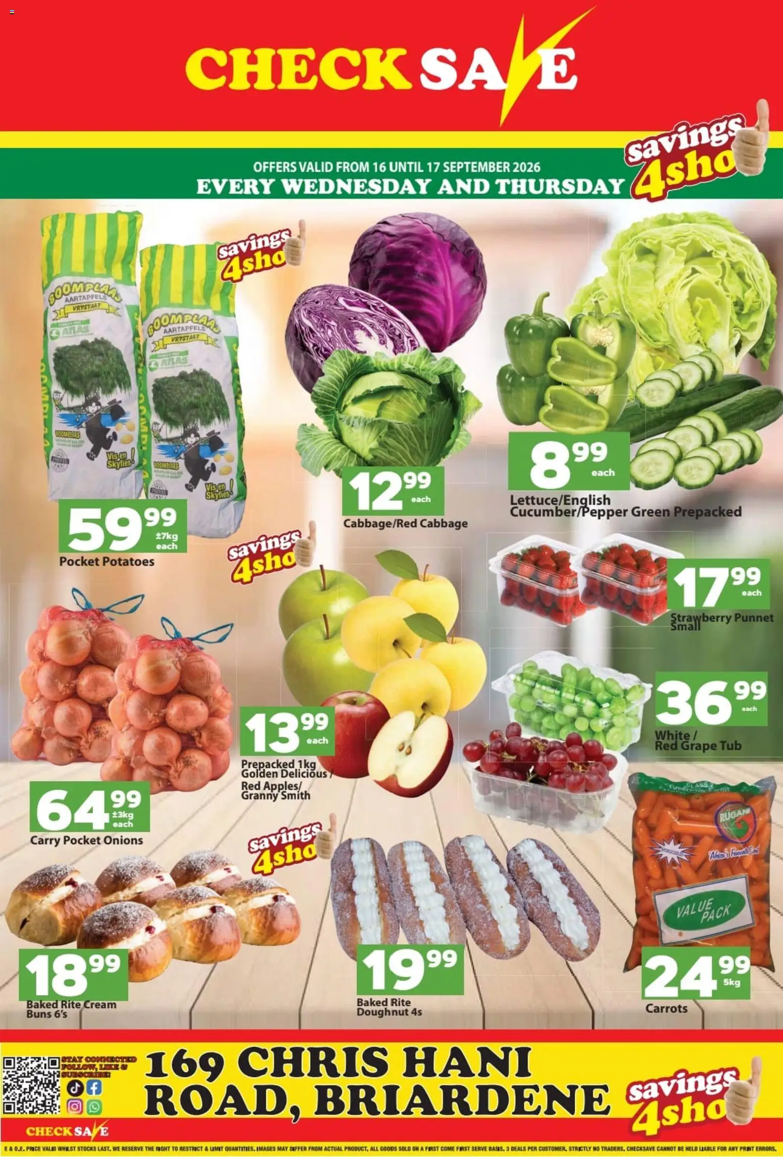 New Check Save catalogue – valid from 16/09/2026 | Page: 1 | Products: Carrots, Cream, Potatoes, Onions