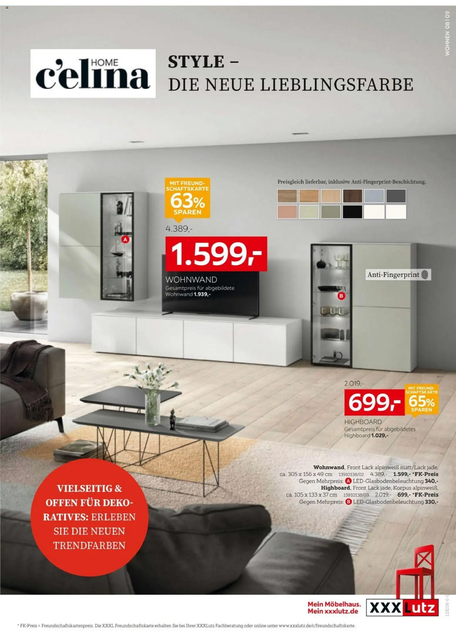 XXXLutz Wohnideen – gültig ab 01.08.2026 | Seite: 9 | Produkte: Wohnwand, HIghboard