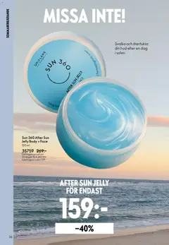Sun 360 After Sun Jelly Body + Face 150 ml., A blue jelly for body and face in a jar. - Förhandsvisning av reklamblad från butik Oriflame aktuell från 03.06.2026 | Sida: 26 | Produkter: After sun