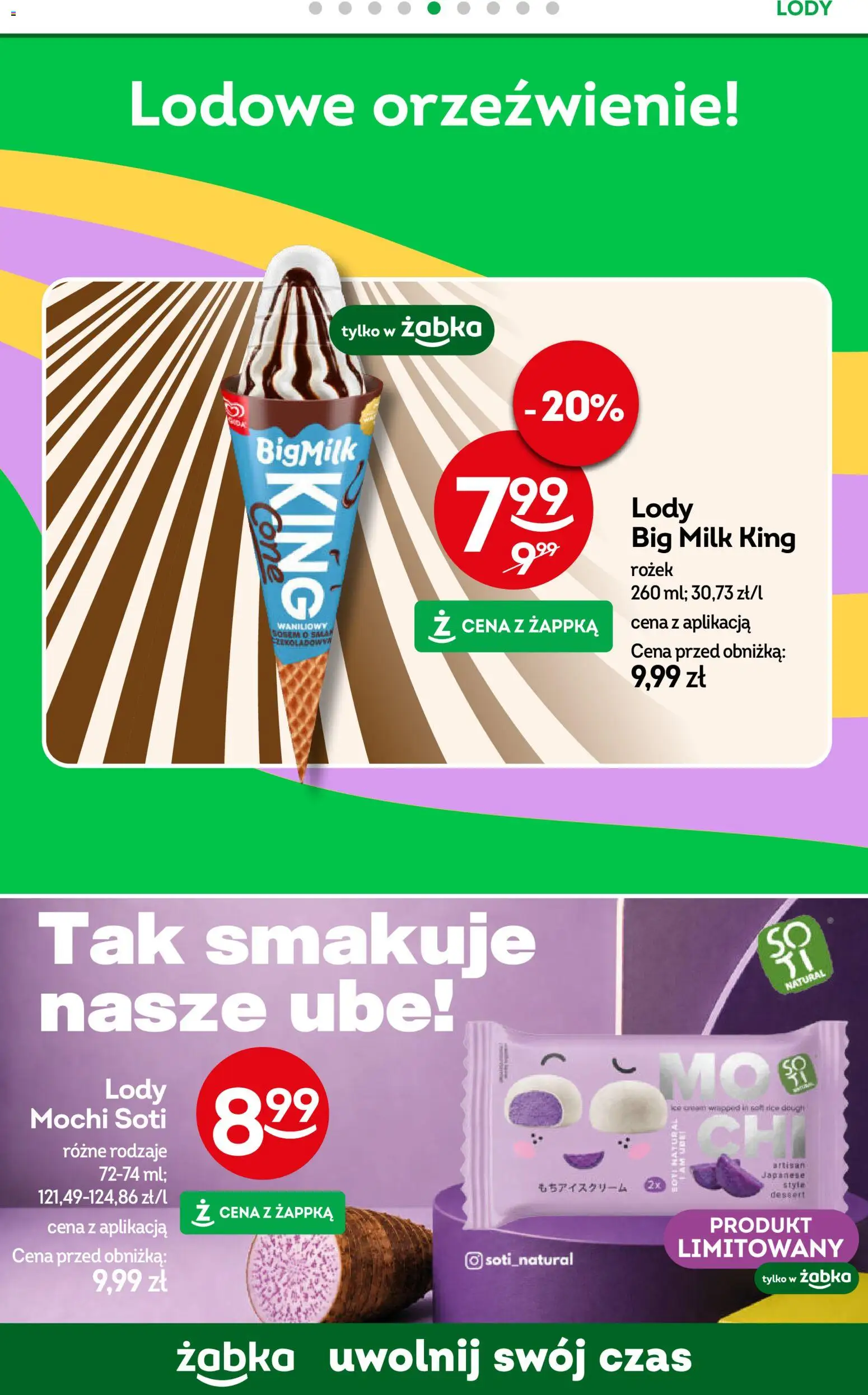 Żabka gazetka od 12.08.2026 | Strona: 56 | Produkty: Mochi, Big Milk, Lody