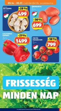FÜRTÖS PARADICSOM, /kg - amely érvényes a következő dátumtól: 14.05.2026 | Oldal: 7 | Termékek: Gyümölcs, Gomba, Zöldség, Kaliforniai paprika
