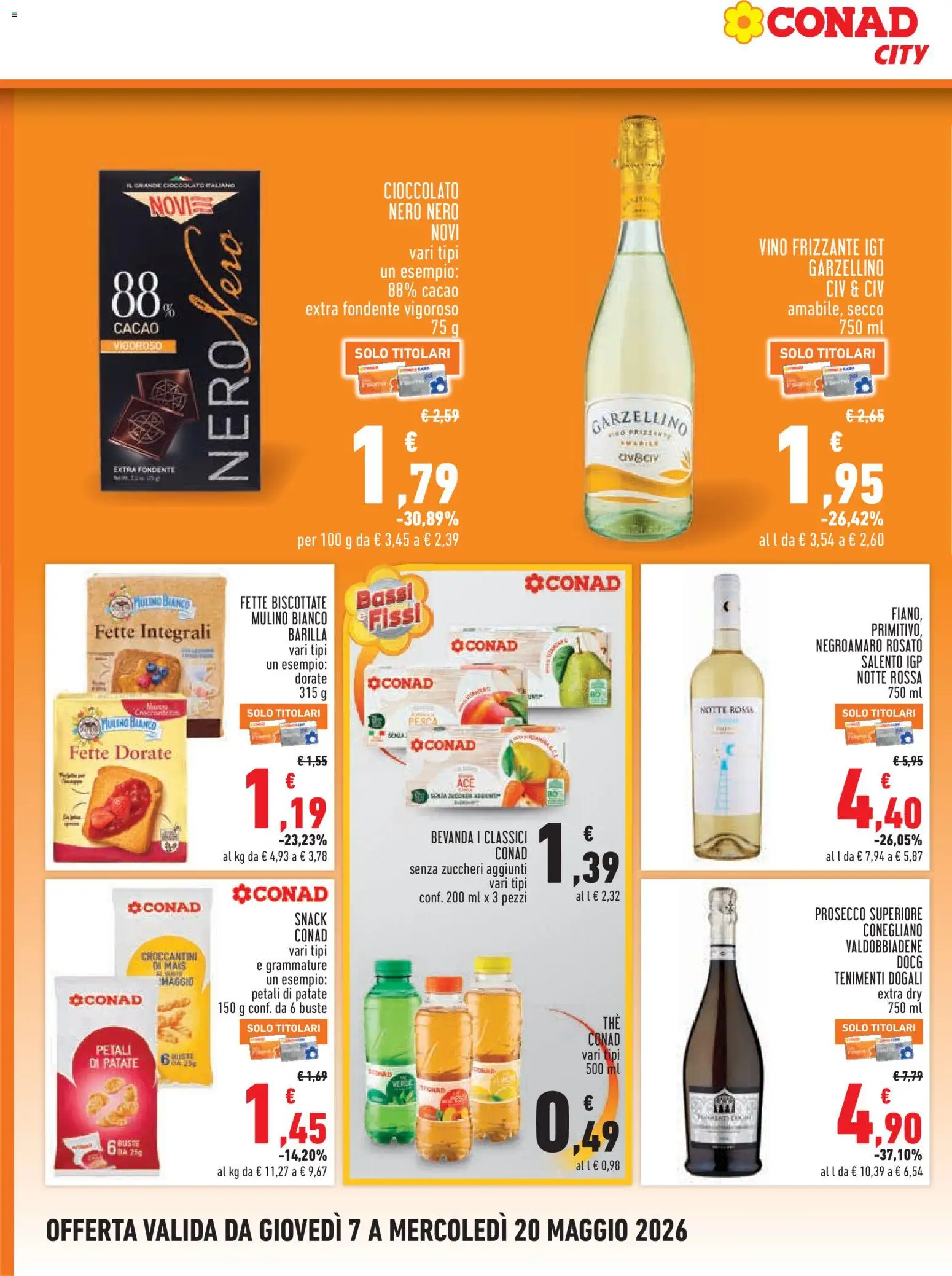 Volantino Conad del 07.05.2026 | Pagina: 12 | Prodotti: Prosecco, Patate, Vino, Cacao