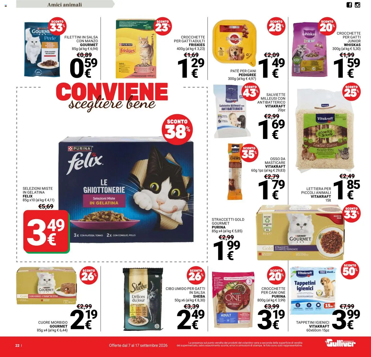 Volantino Gulliver del 07/09/2026 | Pagina: 22 | Prodotti: Paté, Pollo, Manzo, Paté per cani
