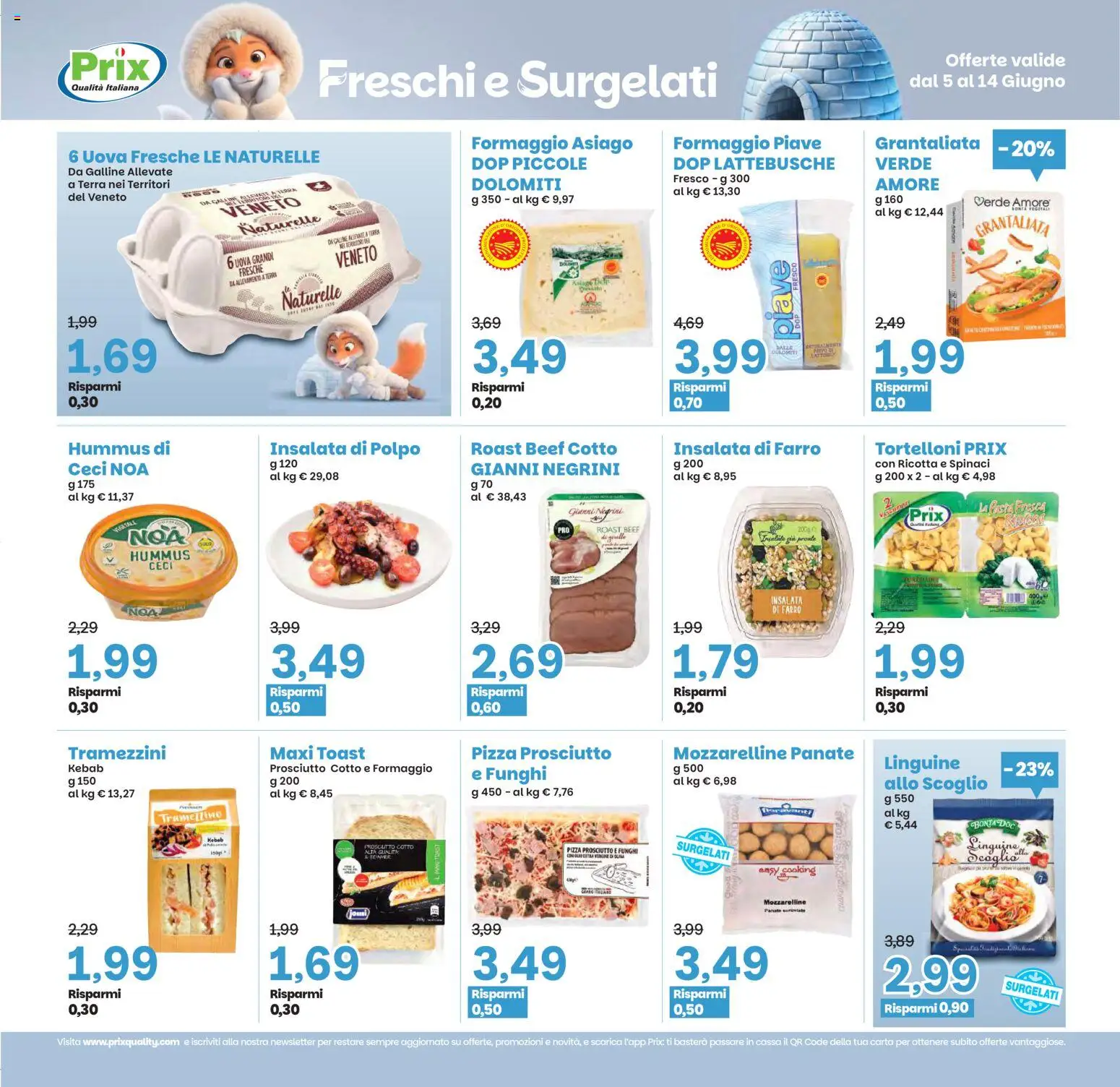 Volantino Prix del 05.06.2026 | Pagina: 10 | Prodotti: Insalata, Spinaci, Ricotta, Terra