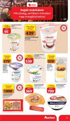 AUCHAN KEDVENC GÖRÖG STÍLUSÚ KRÉM-JOGHURT, 10%, 400 g, 698 Ft/kg - amely érvényes a következő dátumtól: 2026.10.15. | Oldal: 5