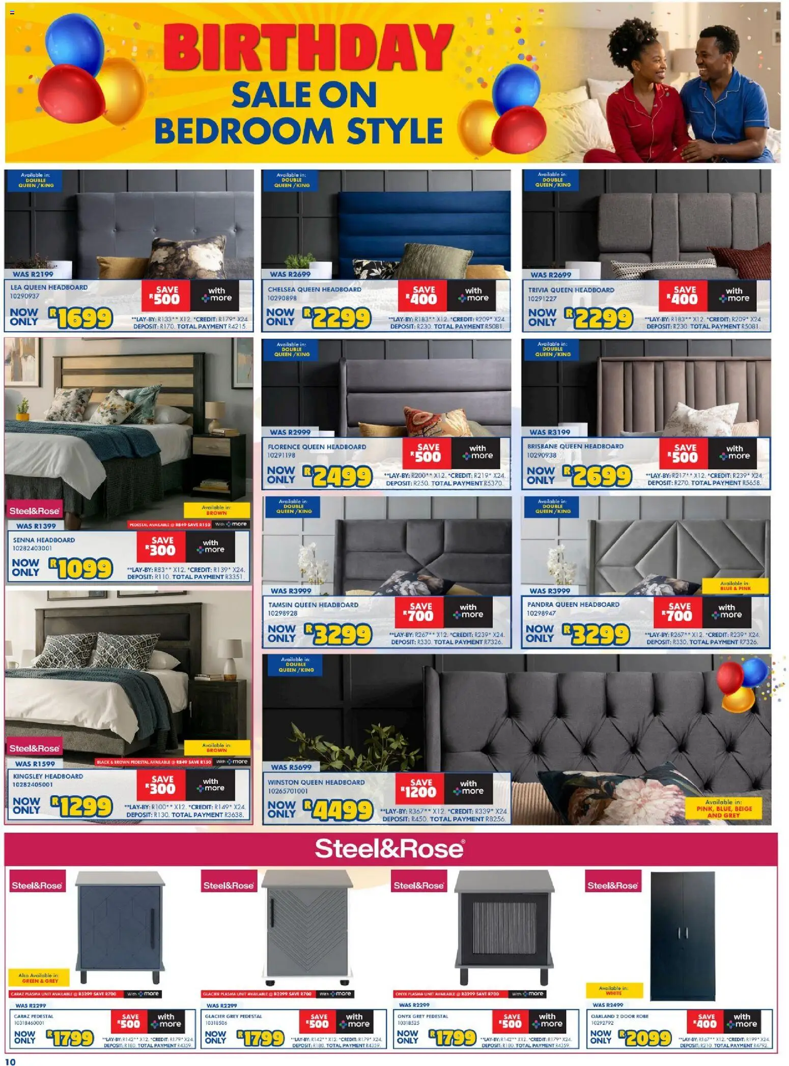 New Russells catalogue – valid from 16/07/2026 | Page: 10 | Products: Pedestal, Headboard, Plasma unit