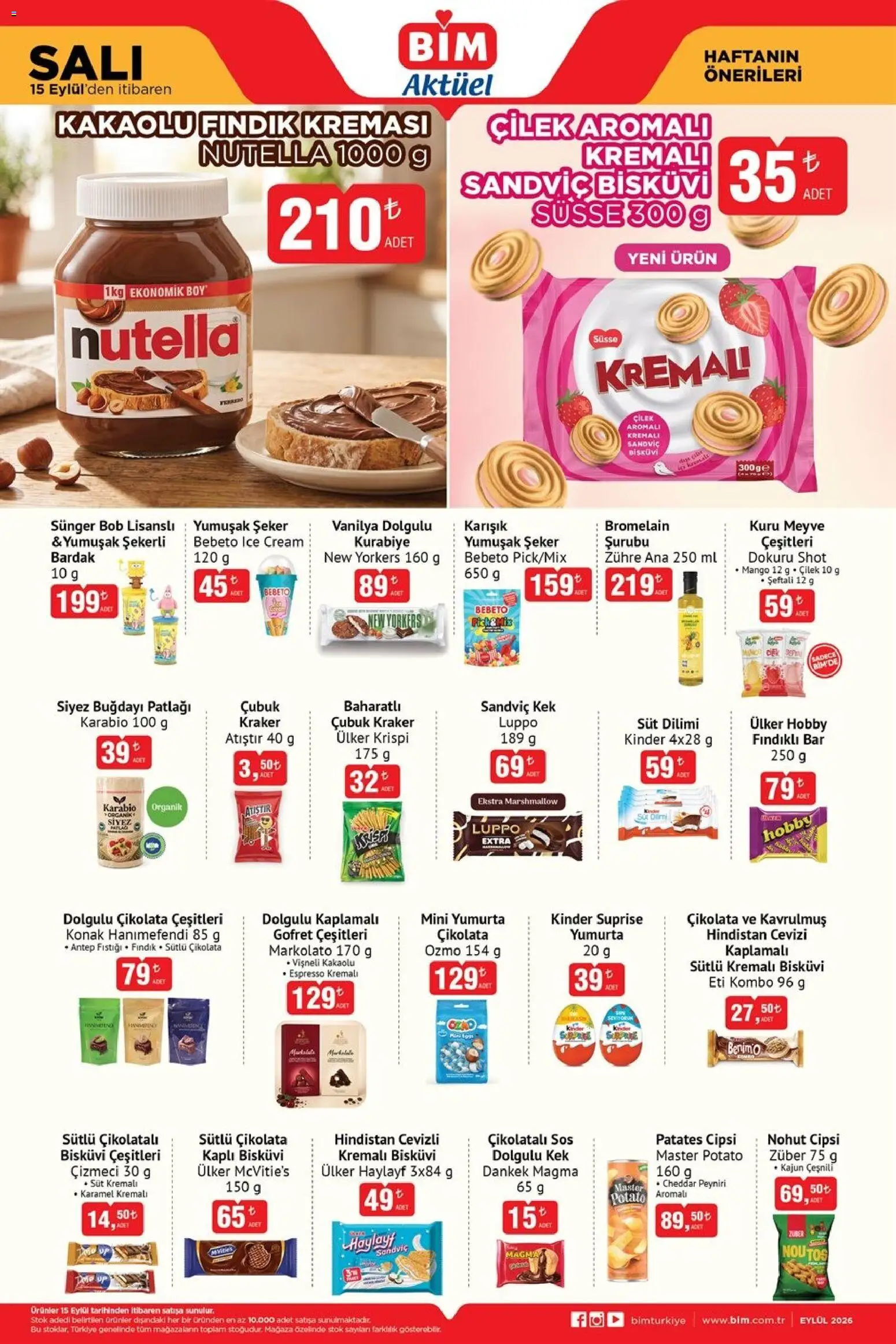 BİM - Katalog Salı - 15 Eylül 2026 tarihinden itibaren geçerlidir | Sayfa: 1