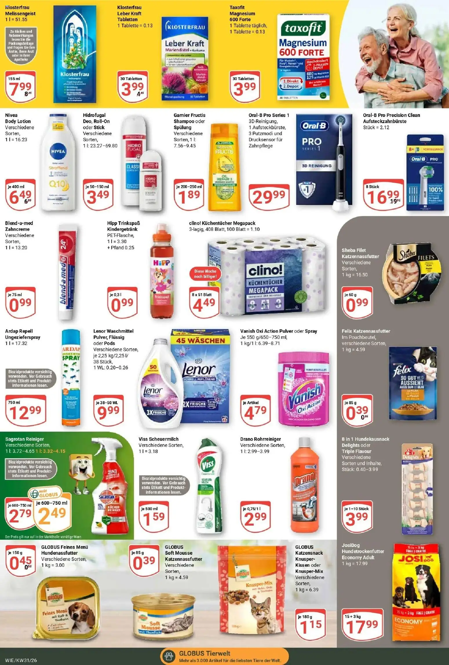 Globus Prospekt Waghäusel – gültig ab 20.07.2026 | Seite: 22 | Produkte: Lenor, Sheba, Thunfisch, Spülung