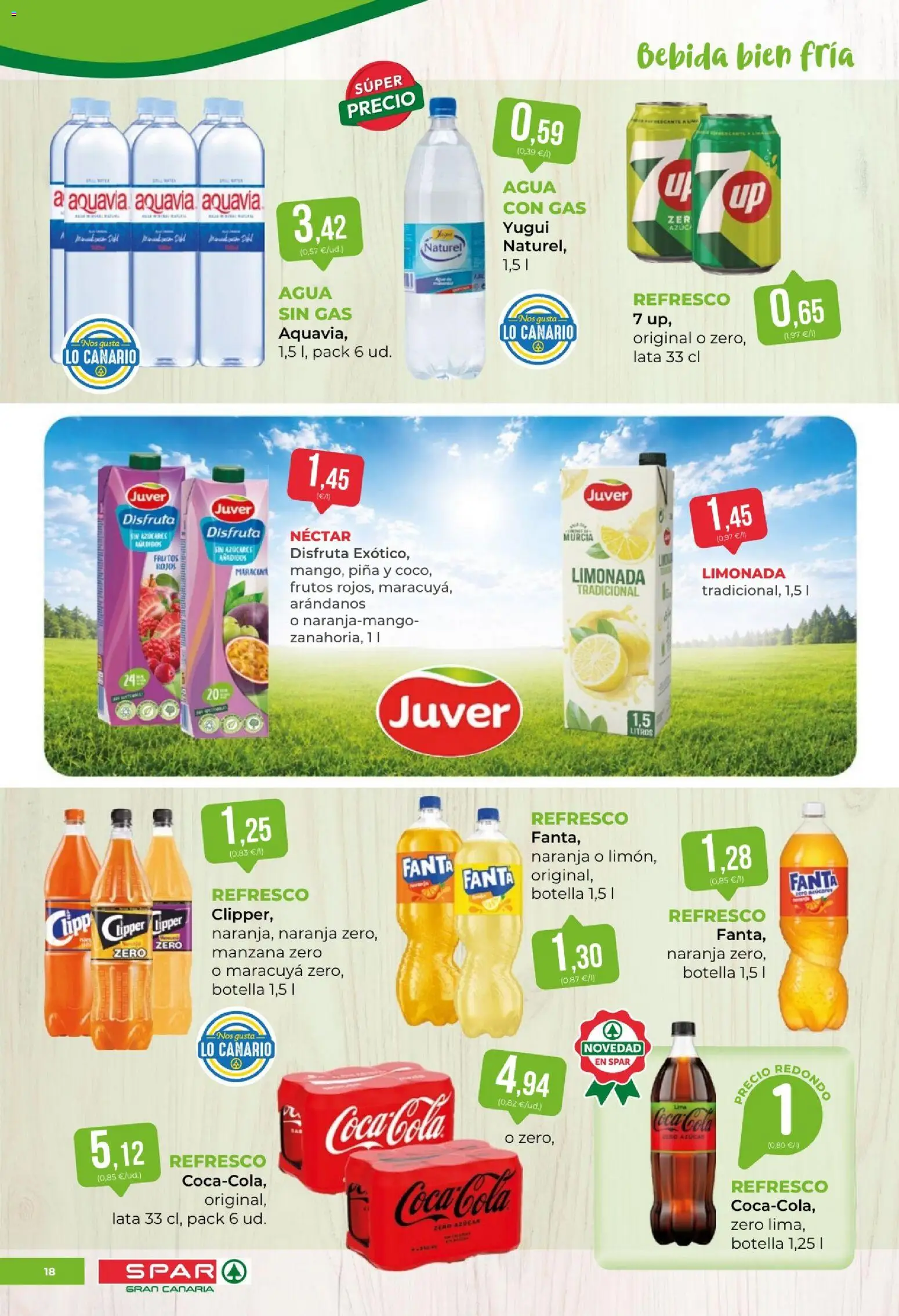 Spar folleto │ válido desde el 24/07/2026 | Página: 18 | Productos: Piña, Manzana, Limonada, Néctar