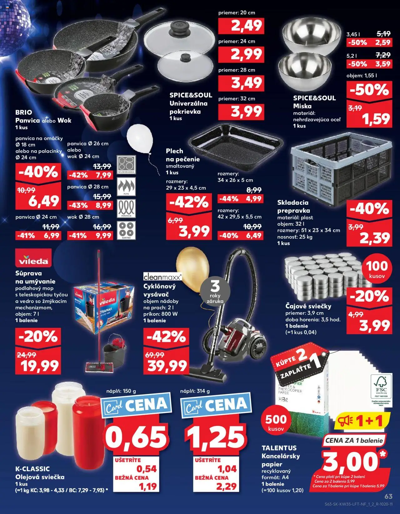 Nové Kaufland akcie – leták je platný od 28.08.2025 | Strana: 63 | Produkty: Indukcia, Vysávač, Sviečky