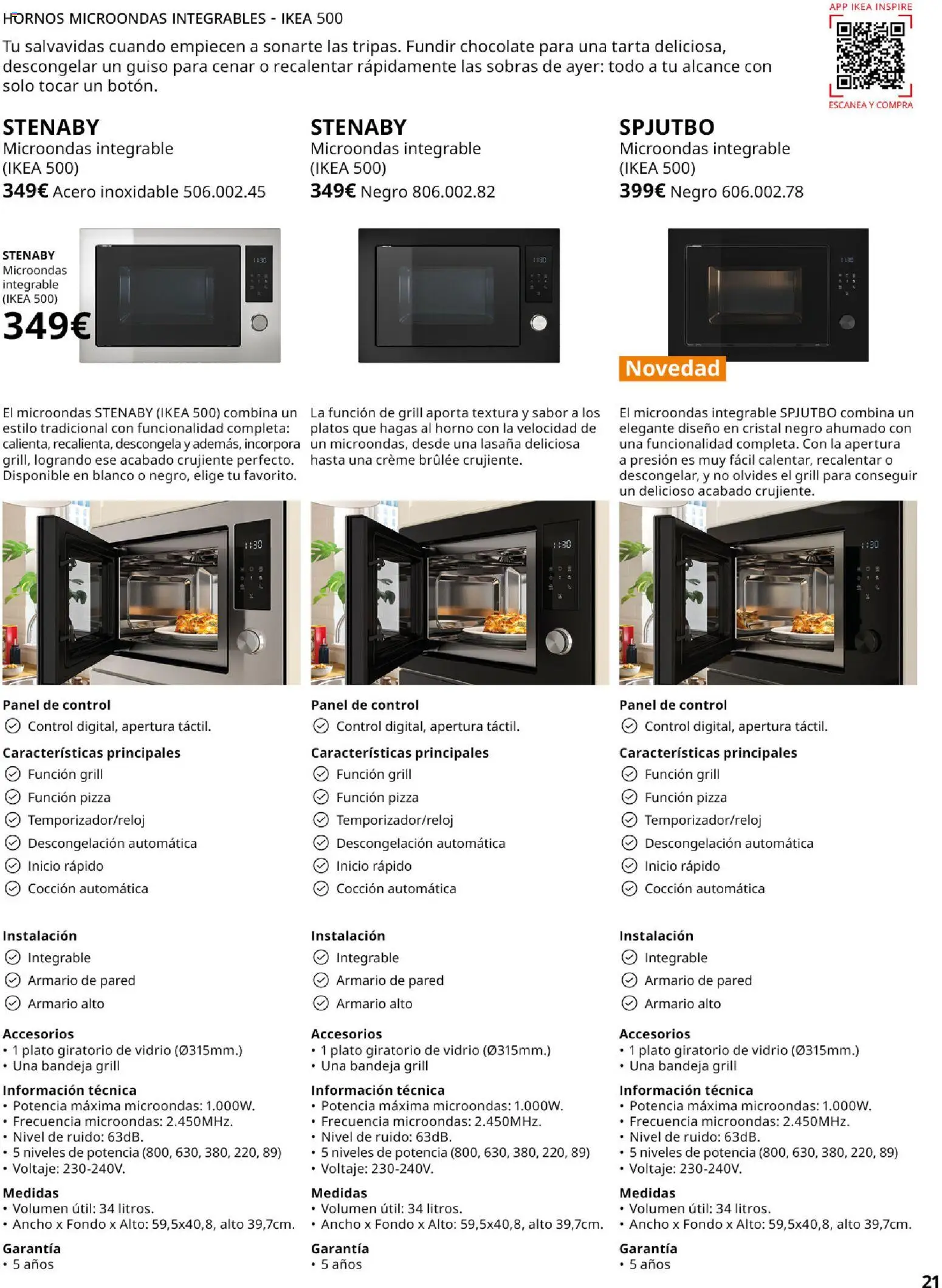 Catálogo IKEA Electrodomésticos │ válido desde el 07.05.2026 | Página: 21 | Productos: Pizza, Lasaña, Bandeja, Armario