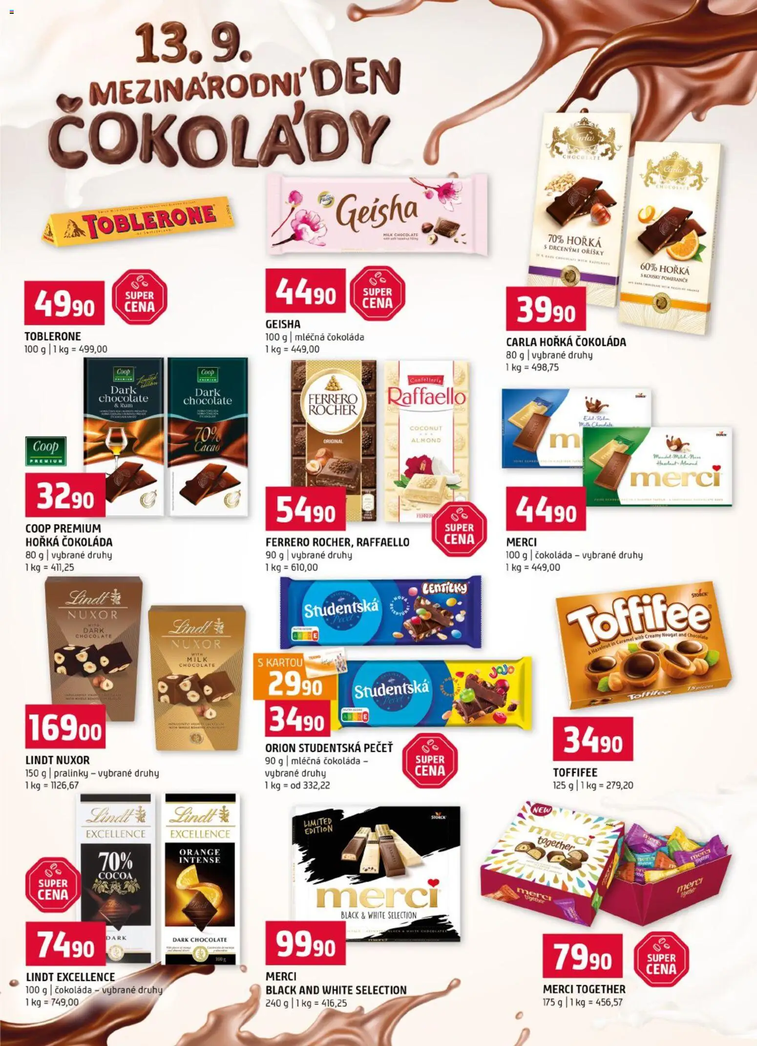 Terno leták od 09.09.2026 | Strana: 19 | Produkty: Lindt, Pomeranče, Orion Studentská pečeť, Milk chocolate